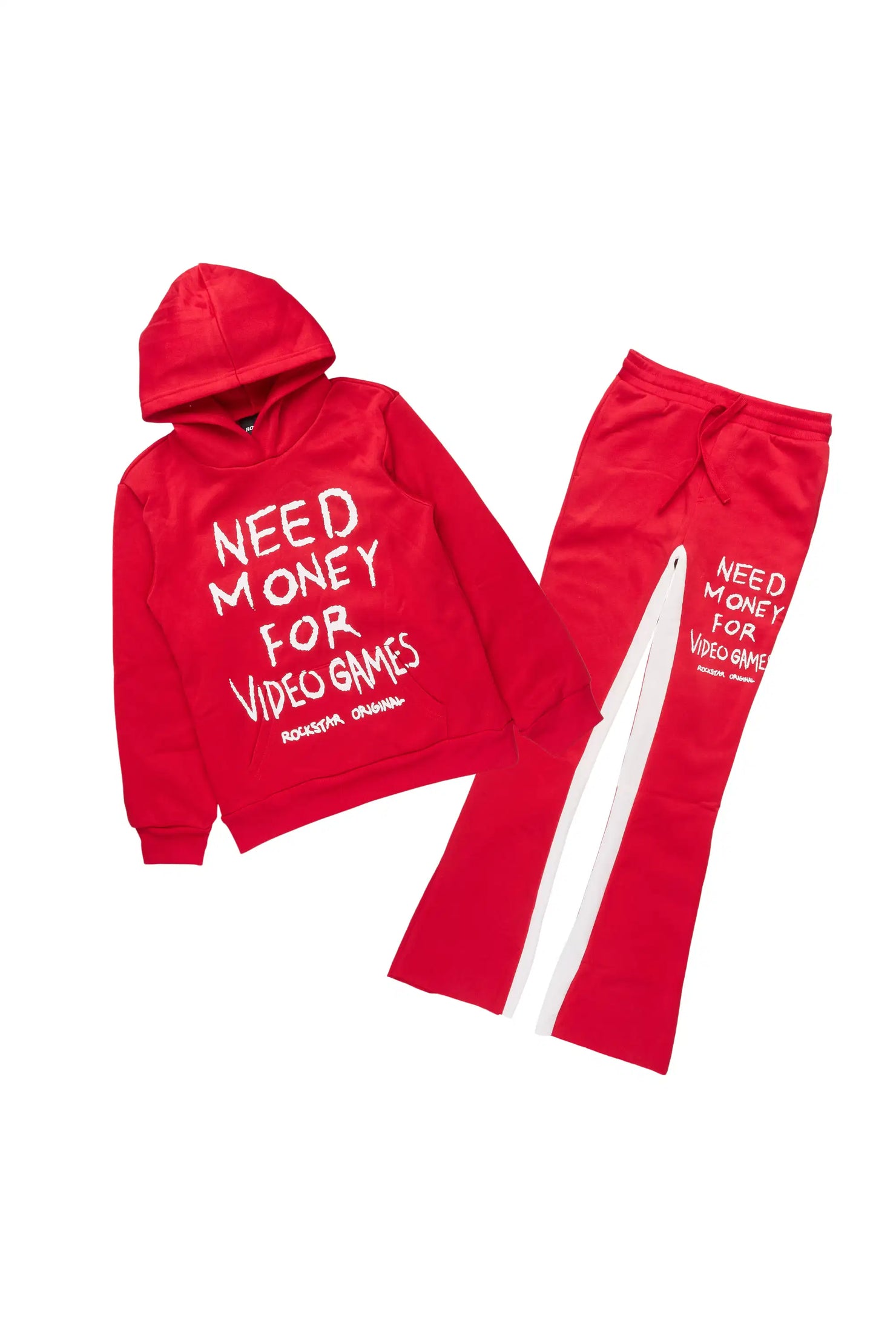 Boys M4 Video Games Red/White Hoodie Stacked Track Set