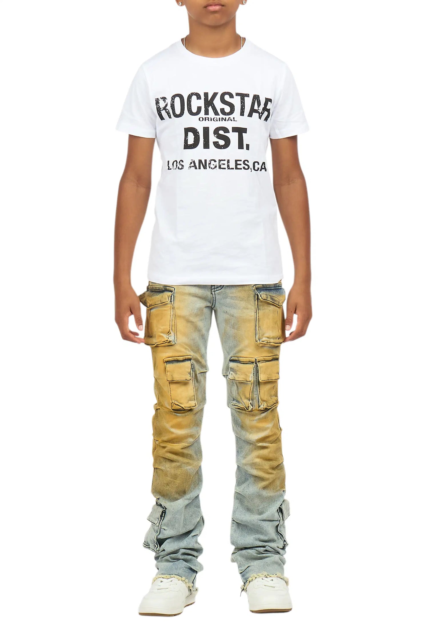 Boys Gentry Tint Light Blue Stacked Flare Jean