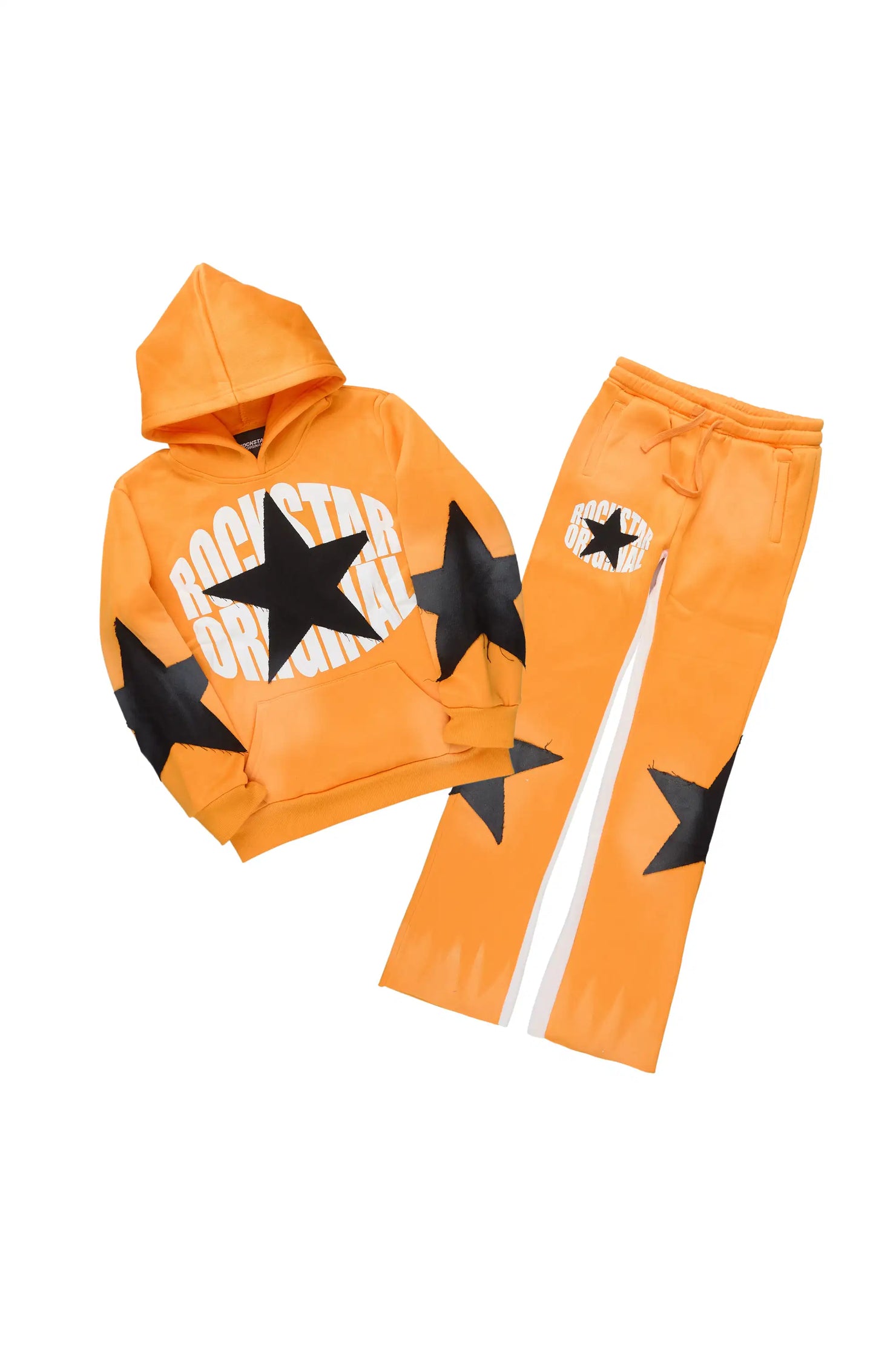 Boys States 2.0 Orange/Black Stacked Hoodie Track Set