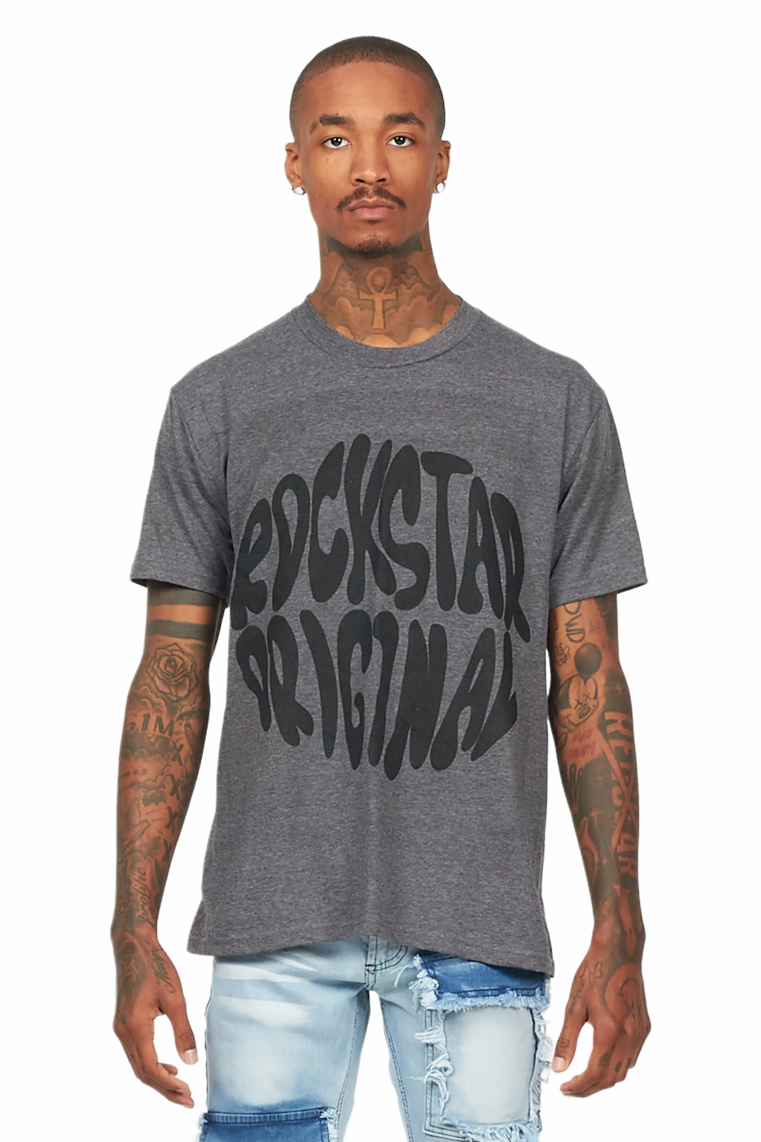 Thierry Heather Charcoal Graphic T-Shirt