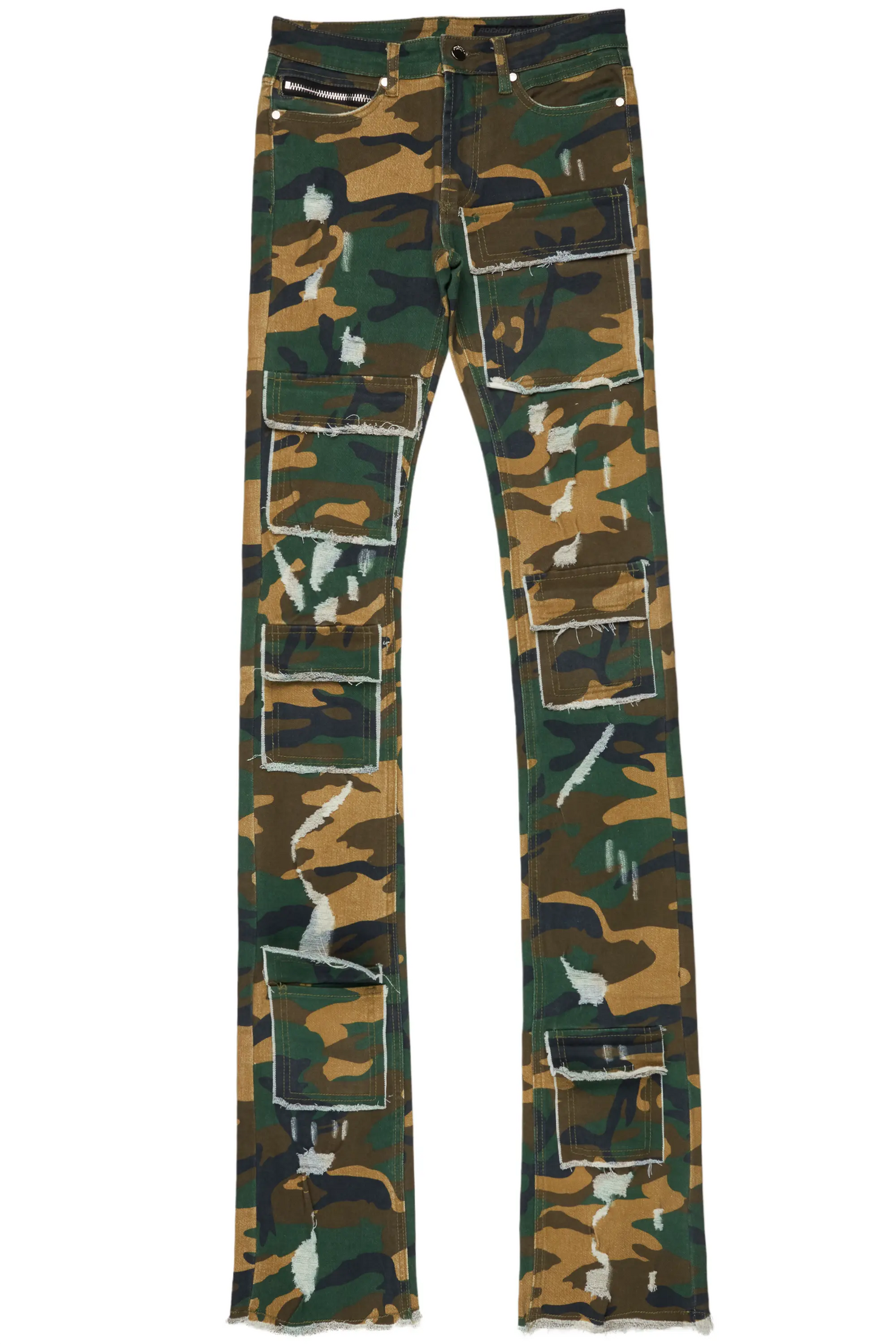 Petrus Camo Super Stacked Flare Jean