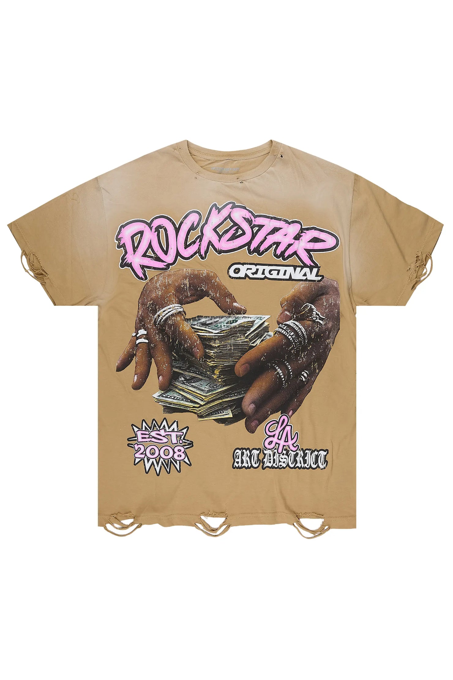 Madhur Beige Oversized Graphic T-Shirt
