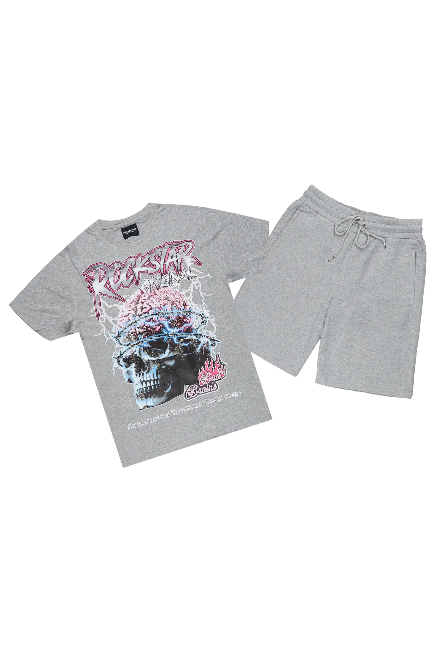 Dexx Grey T-Shirt Short Set