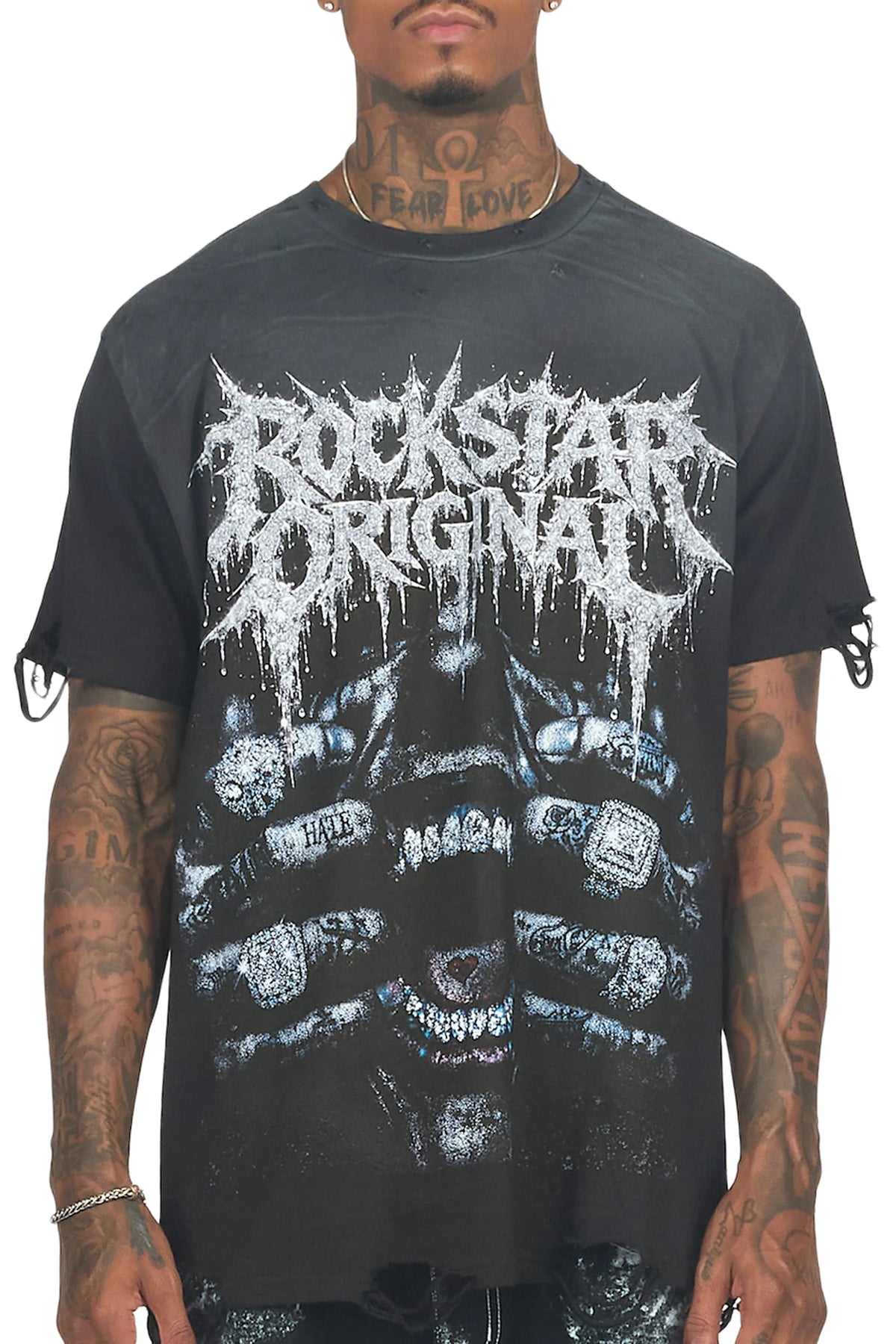 Foston Black Oversized Graphic T-Shirt
