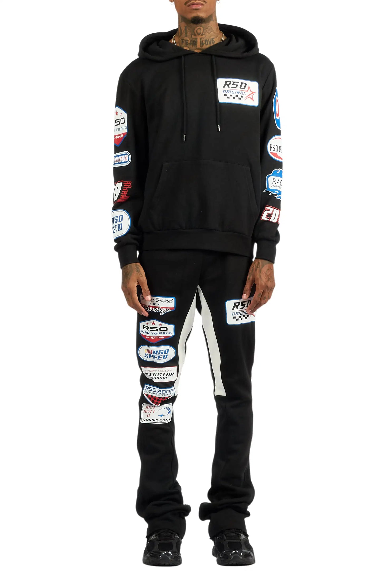 Komanda Black/Multi Hoodie/Stacked Flare Track Set