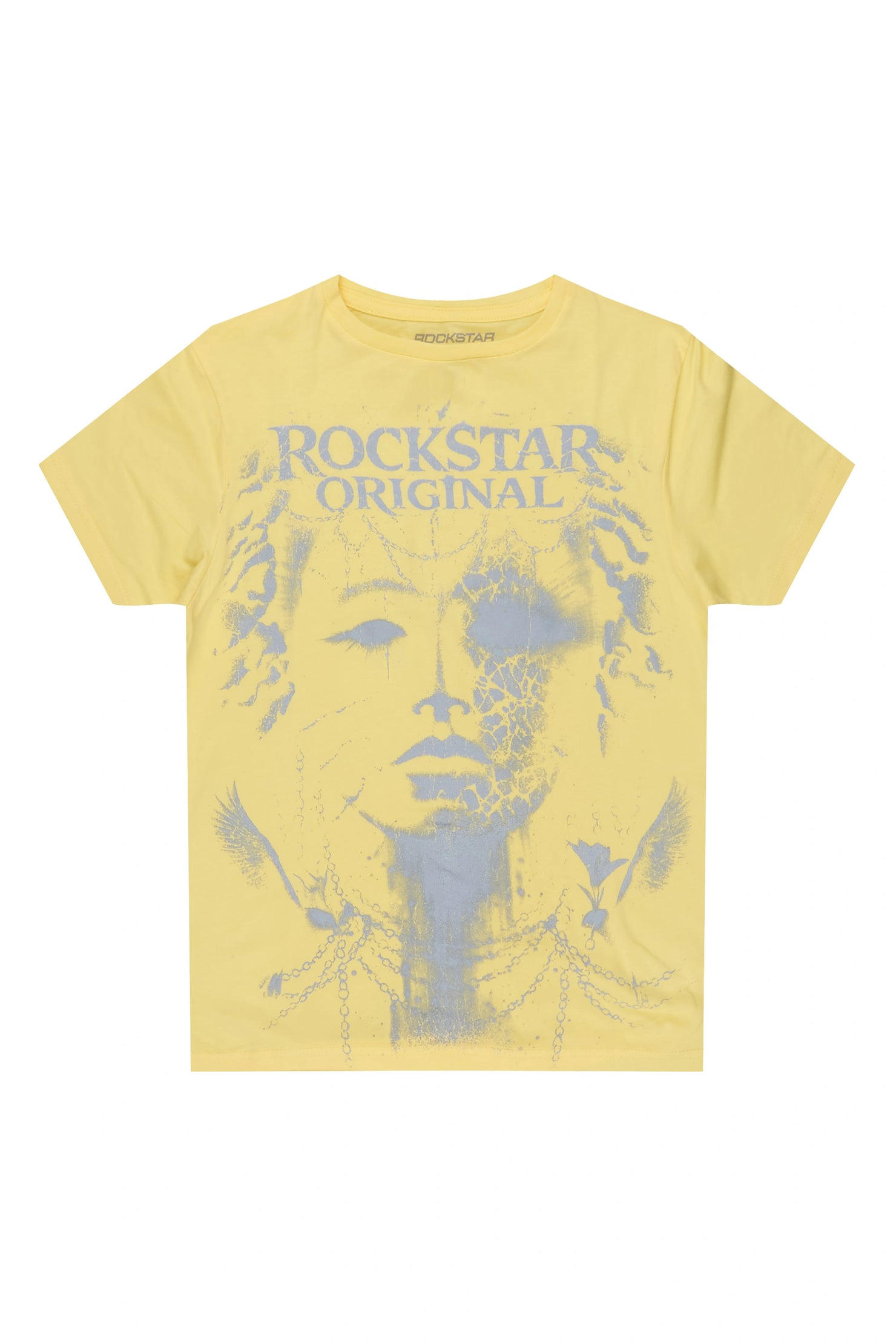 Girls Kairose Light Yellow/Grey Graphic T-Shirt