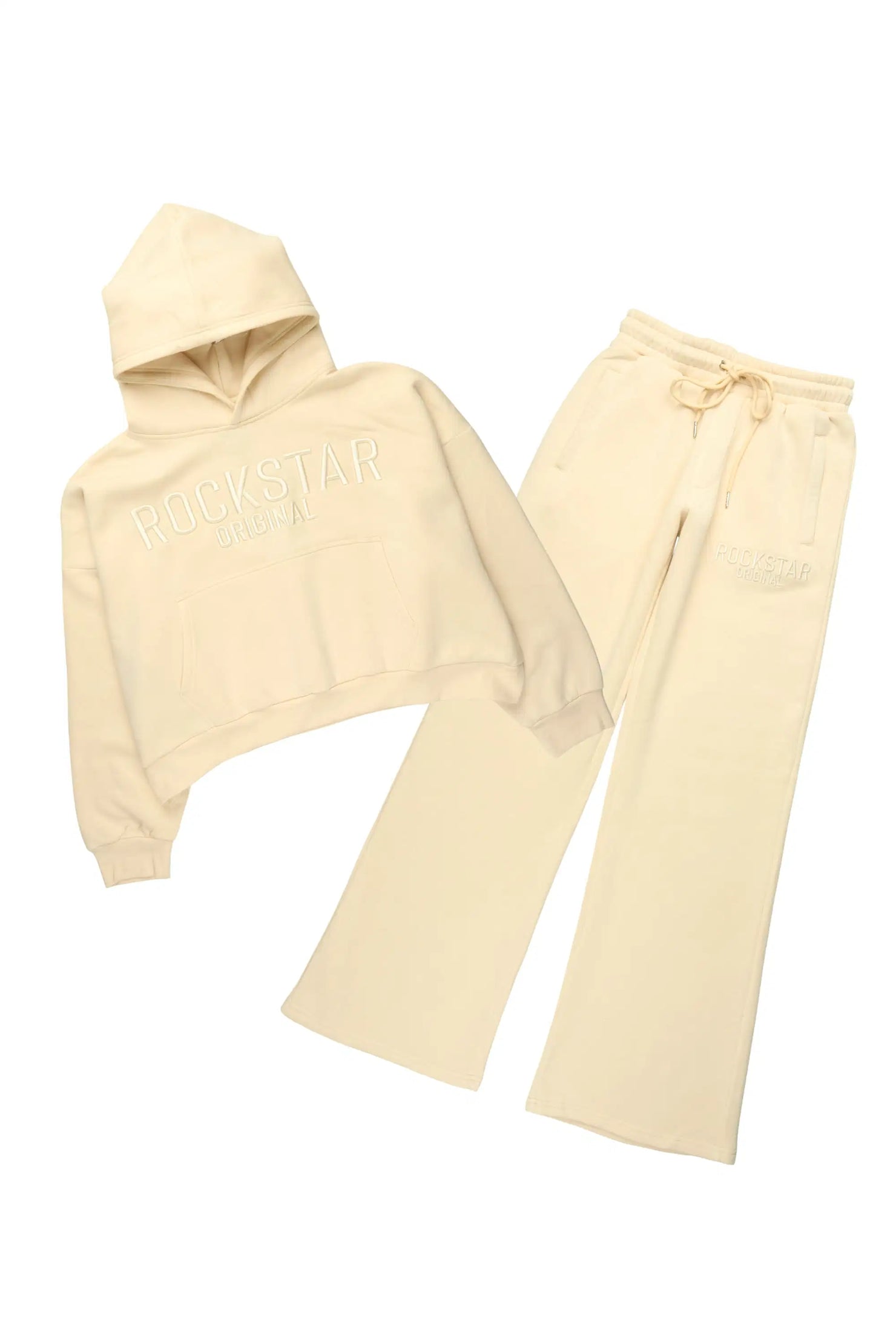 Alpha Beige Hoodie/Baggy Track Pant Set