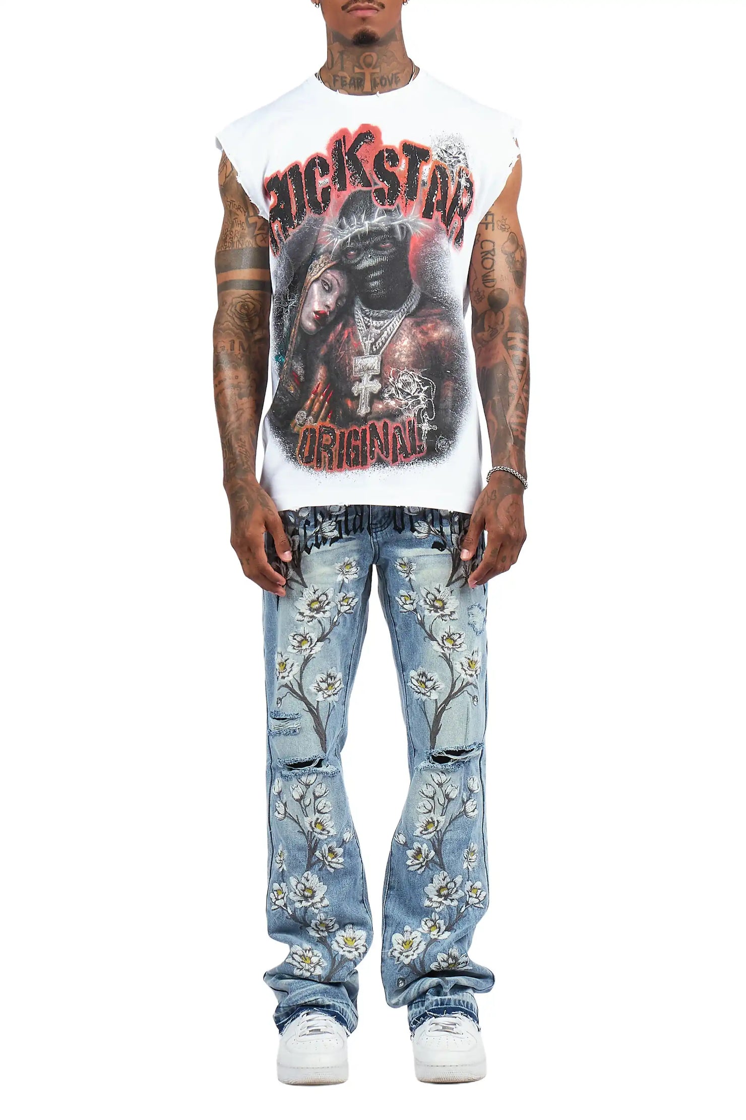 Folor Light Blue Stacked Flare Jean