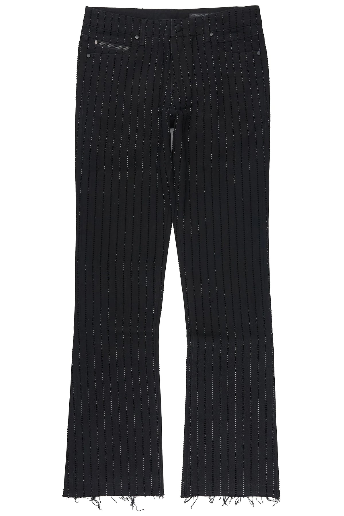 Mori Black Rhinestone Stacked Flare Jean