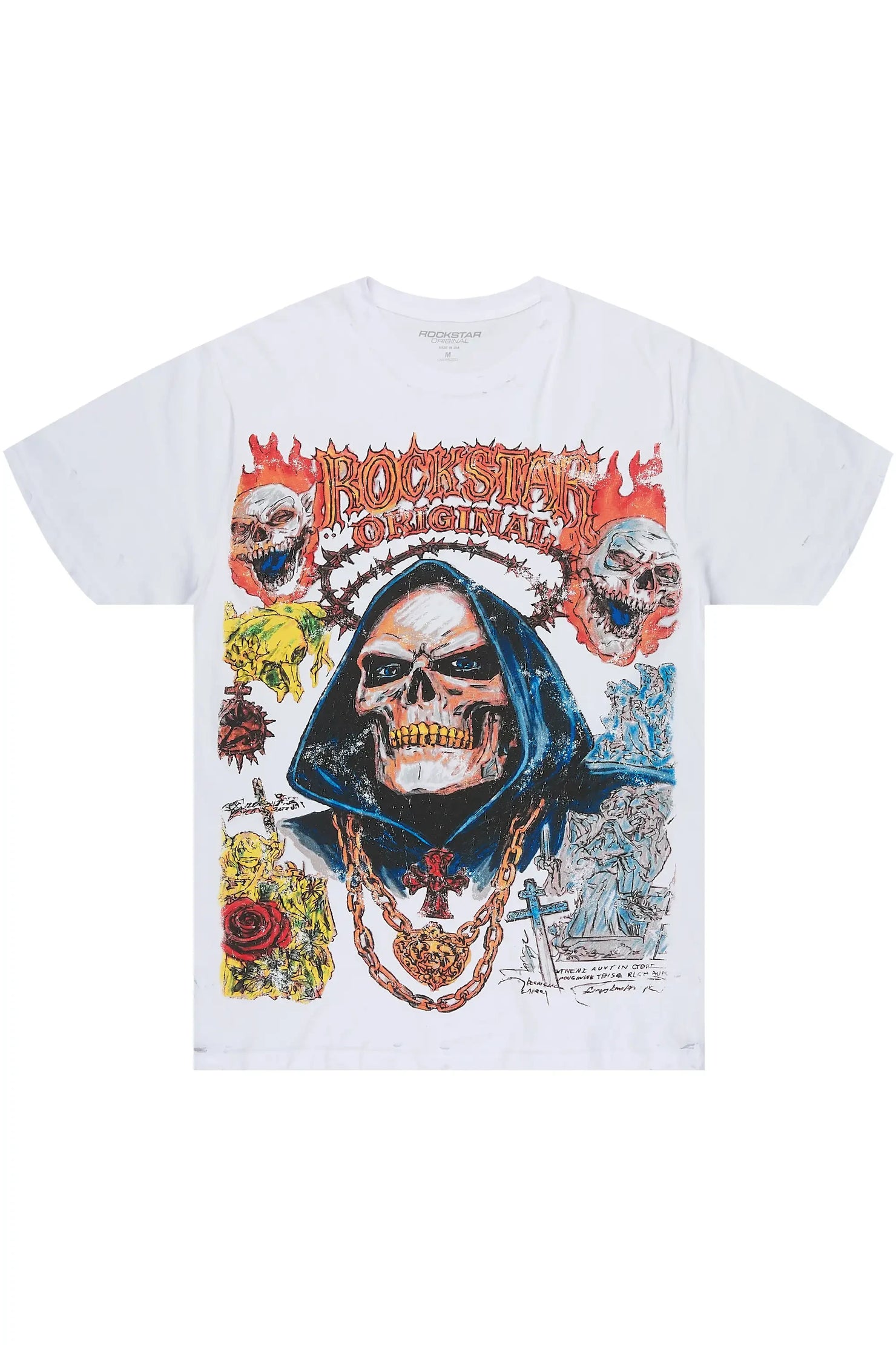 Chavis White Oversized Graphic T-Shirt