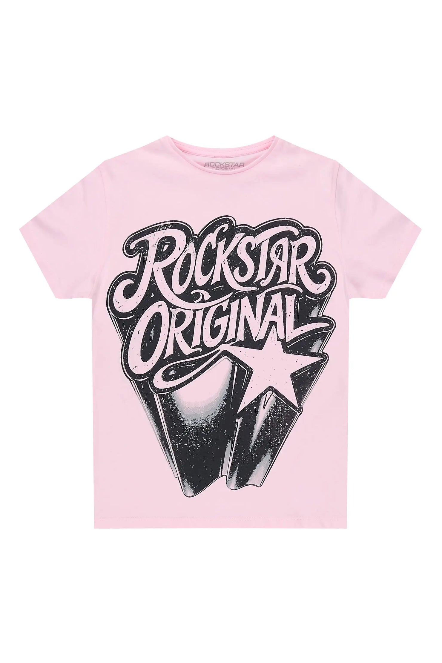 Girls Zayda Light Pink/Black Graphic T-Shirt