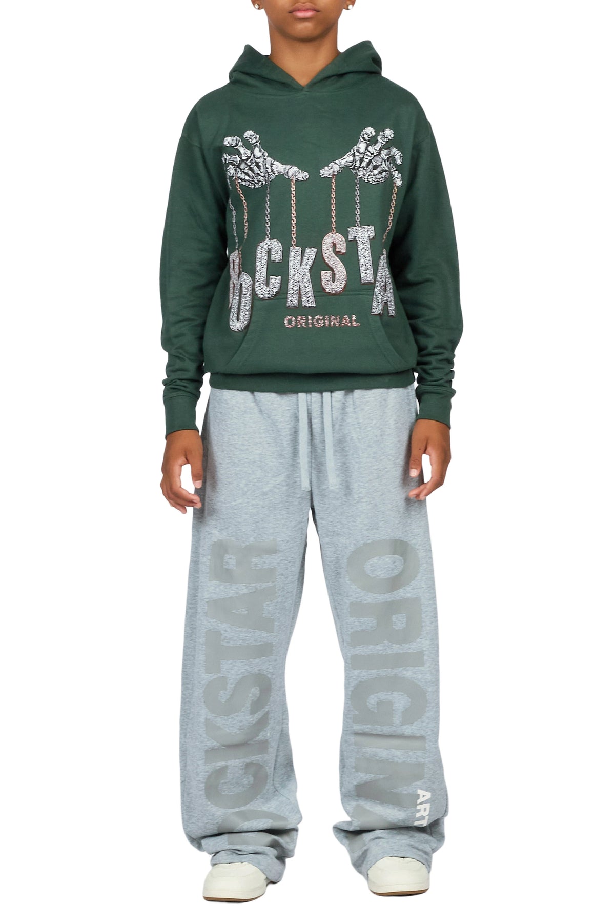 Boys Hazy Heather Grey Super Baggy Track Pant