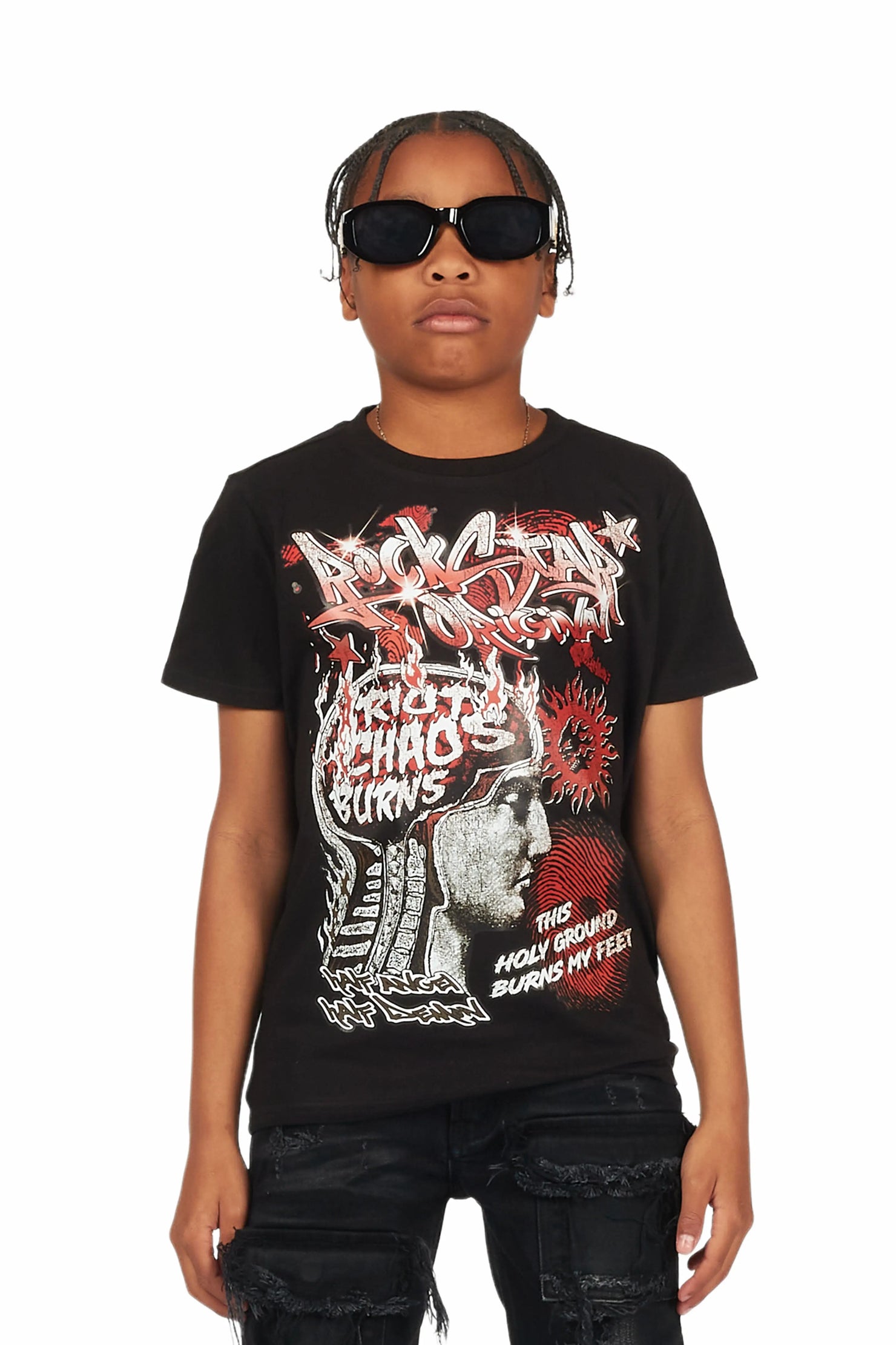 Boys Bacchus Black Graphic T-Shirt