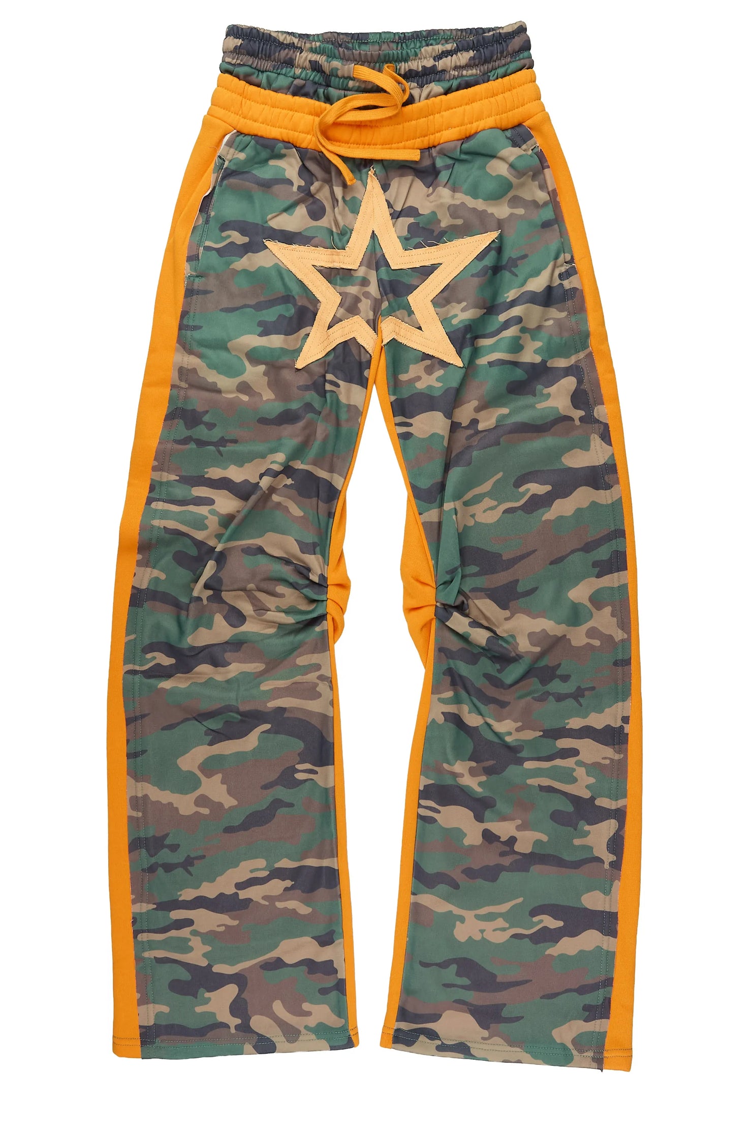 Boys Canaan Camo/Orange Double Waisted Baggy Track Pant