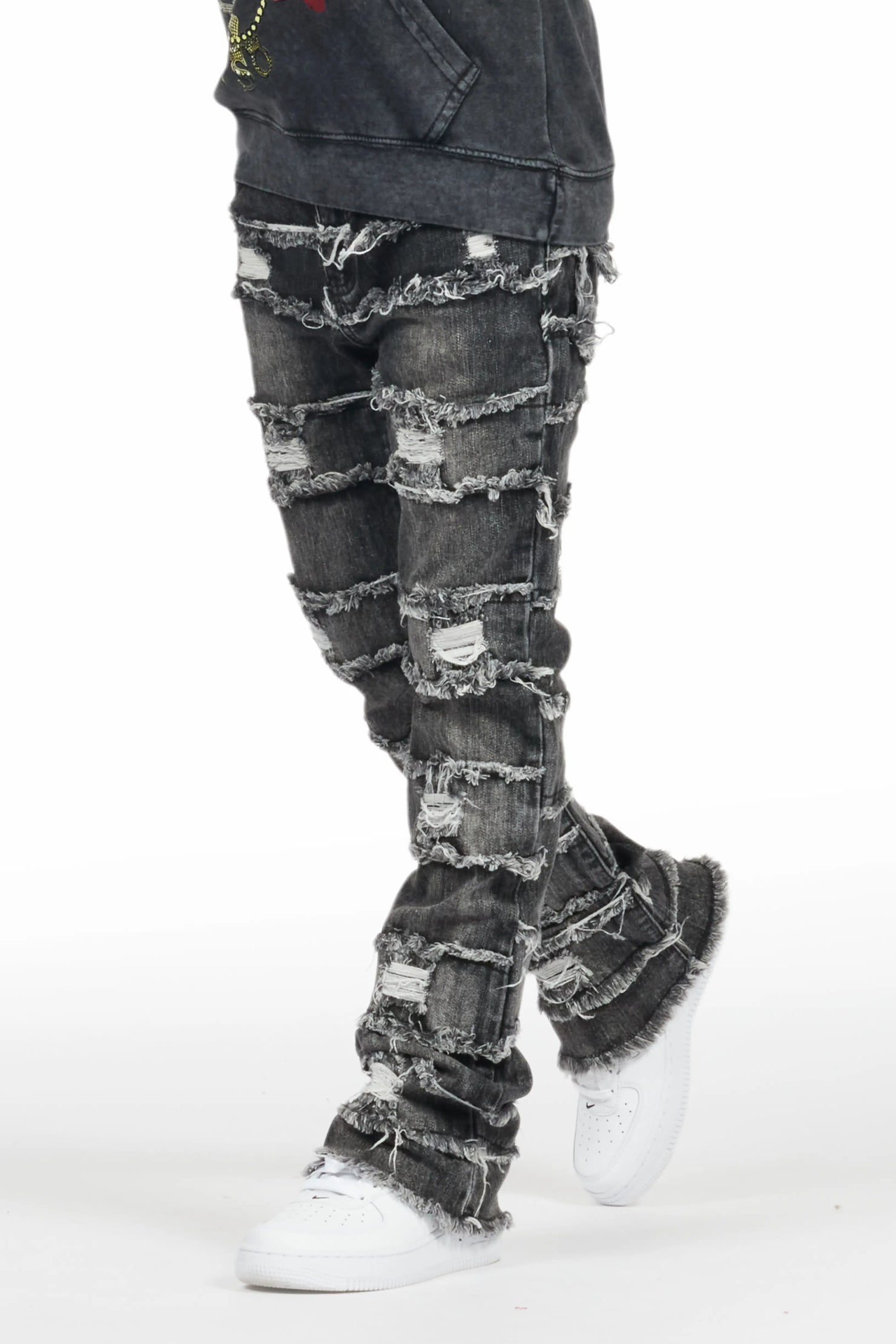 Boys Sten Black Stacked Flare Jean