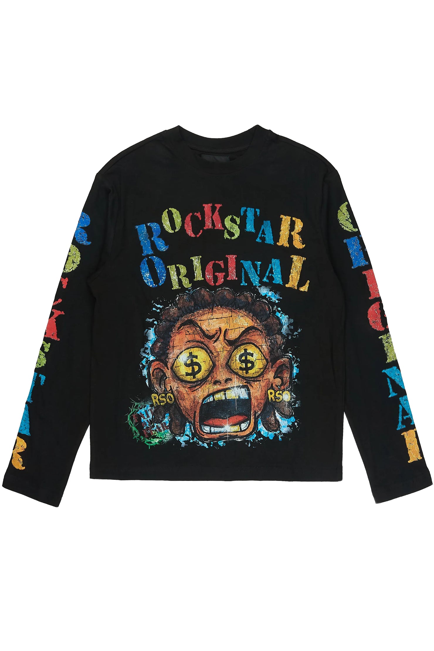 Boys Jagger Black Long Sleeve Graphic T-Shirt