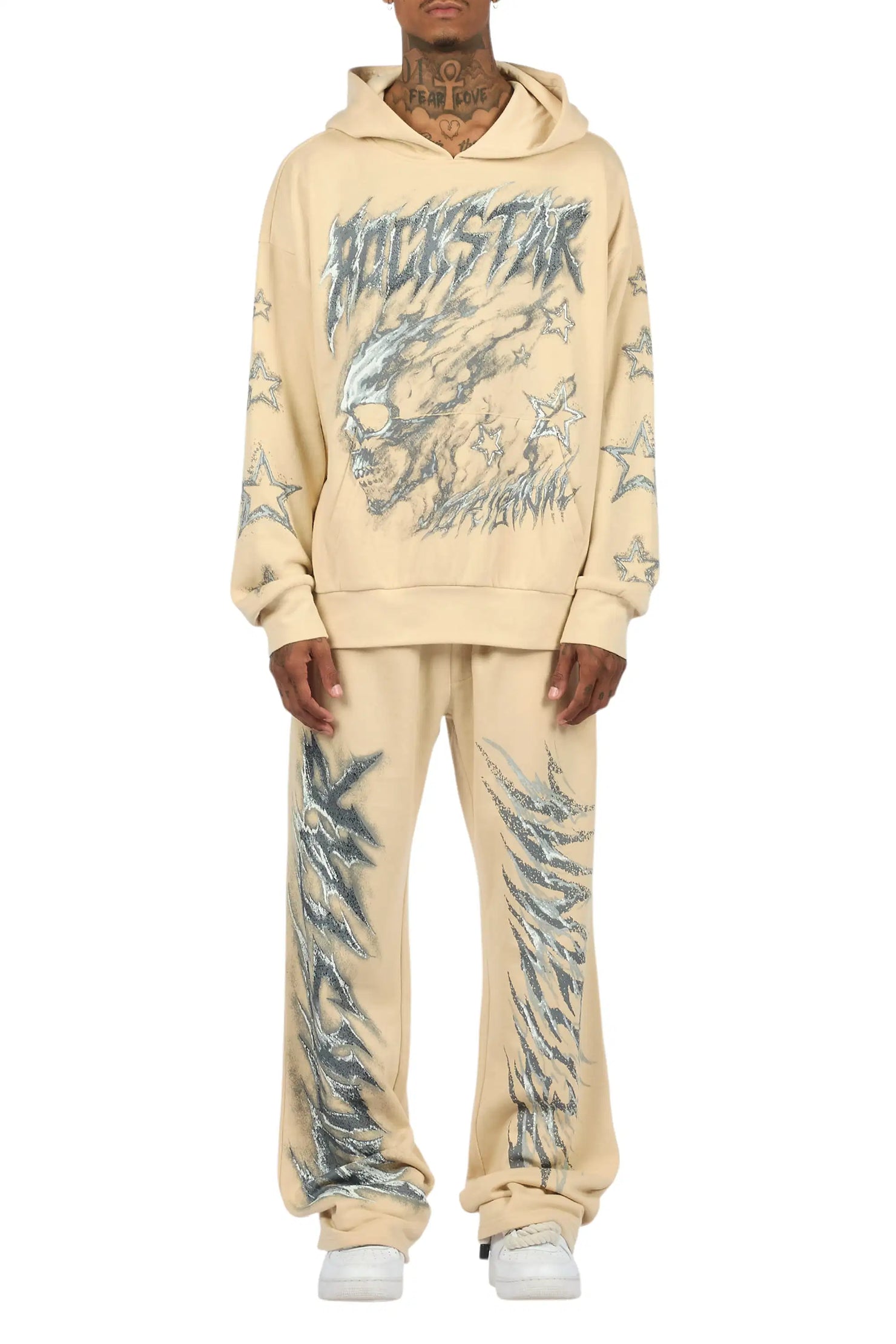 Jantra Beige Hoodie/Baggy Pant Track Set