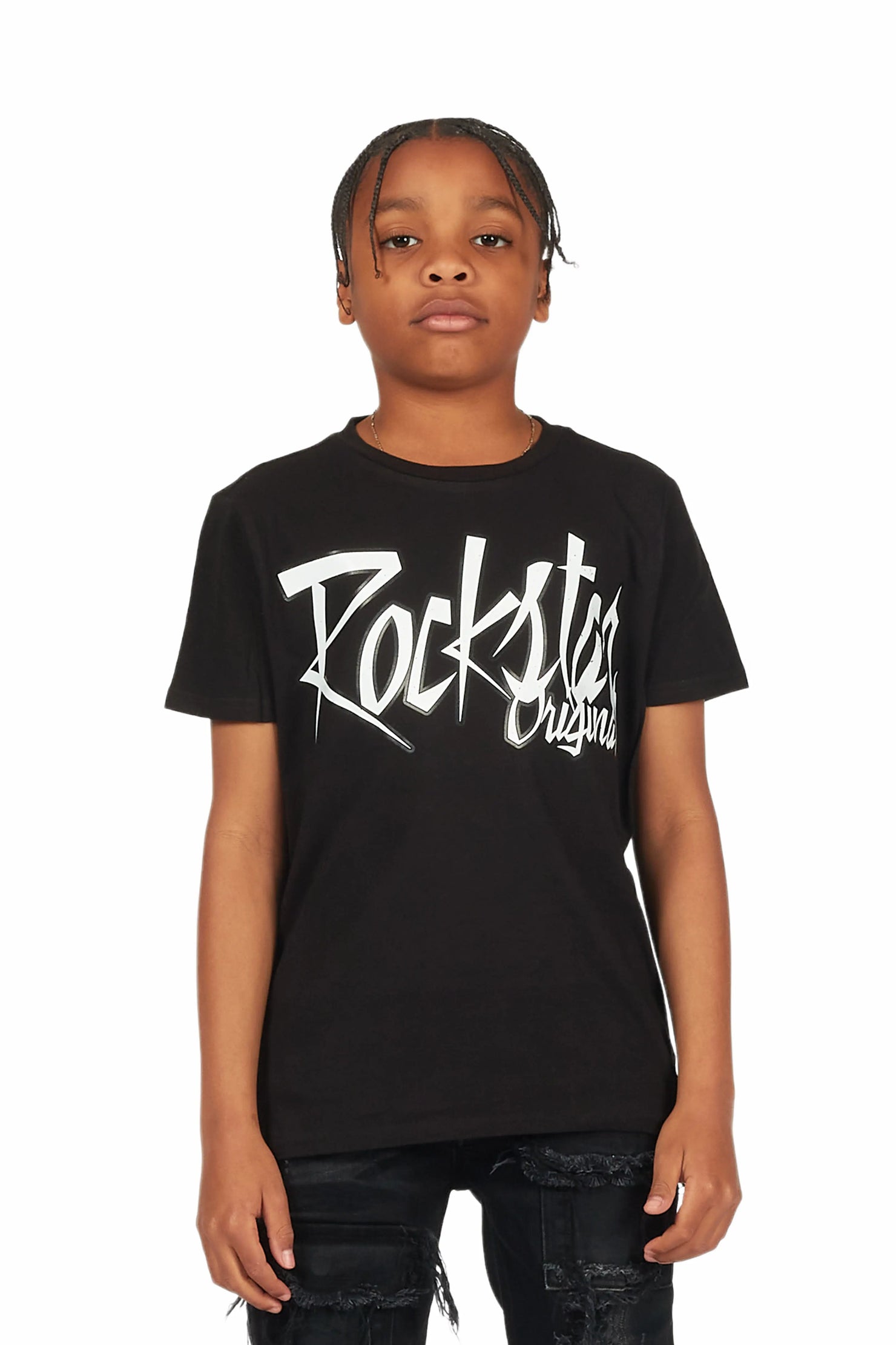 Boys Faustus Black Graphic T-Shirt