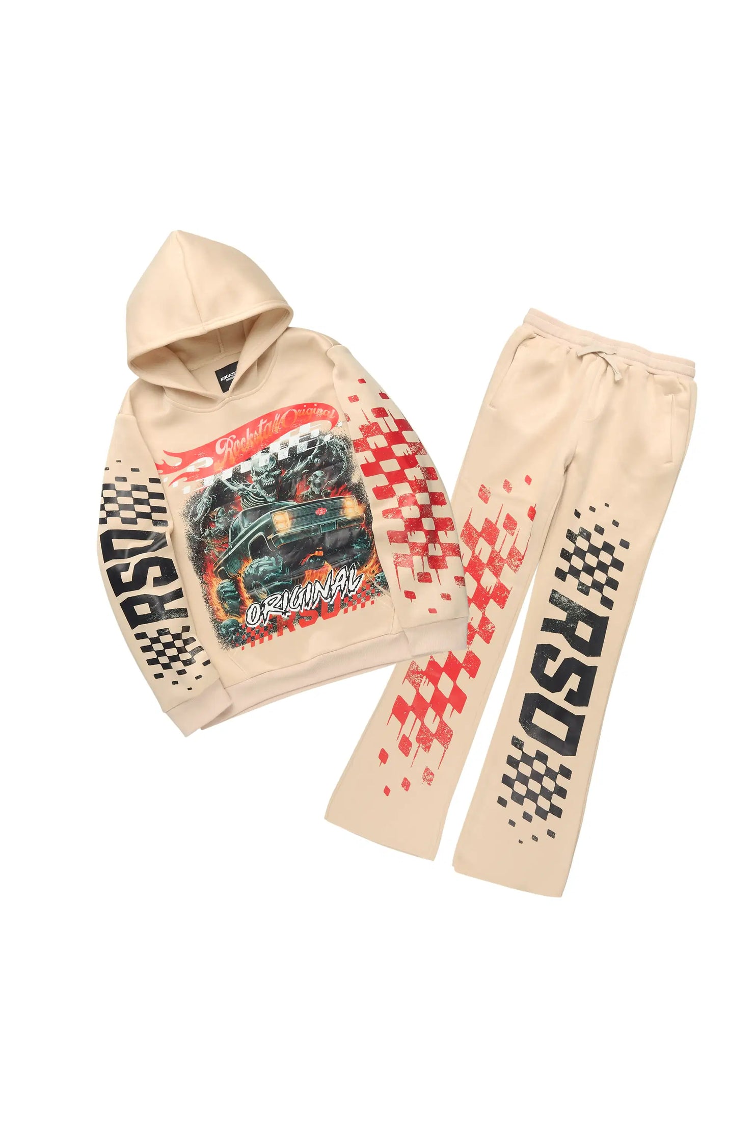 Boys Dremar Tan/Multi Stacked Track Set