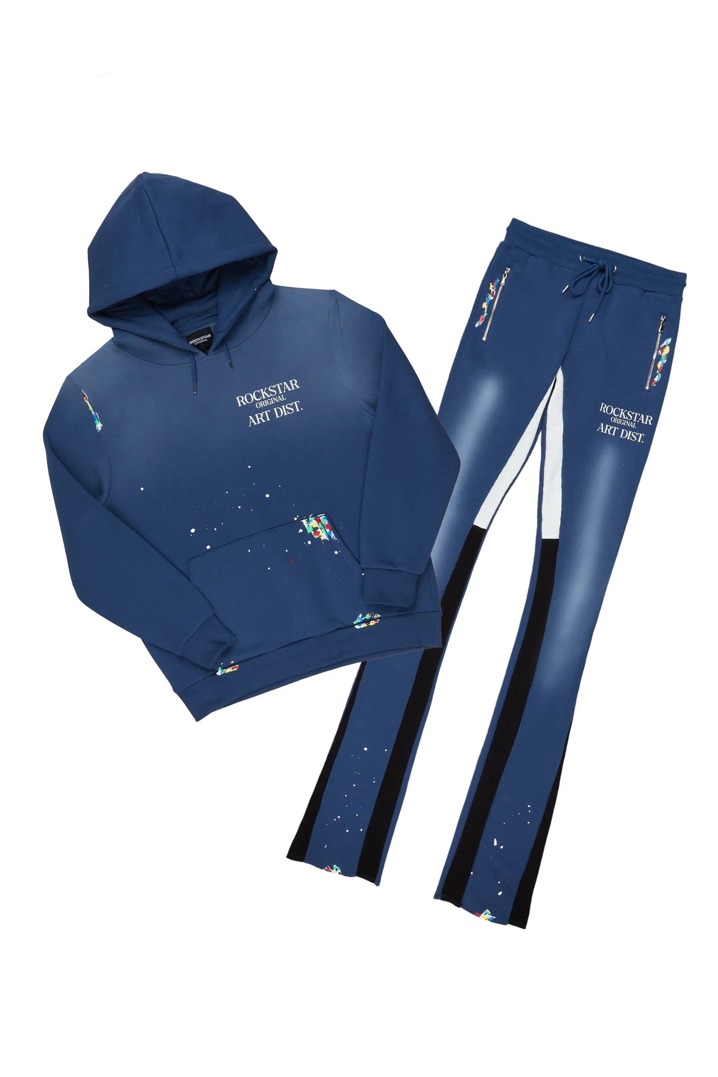 Rockstar Art Dist. Navy Super Stacked Pant Set
