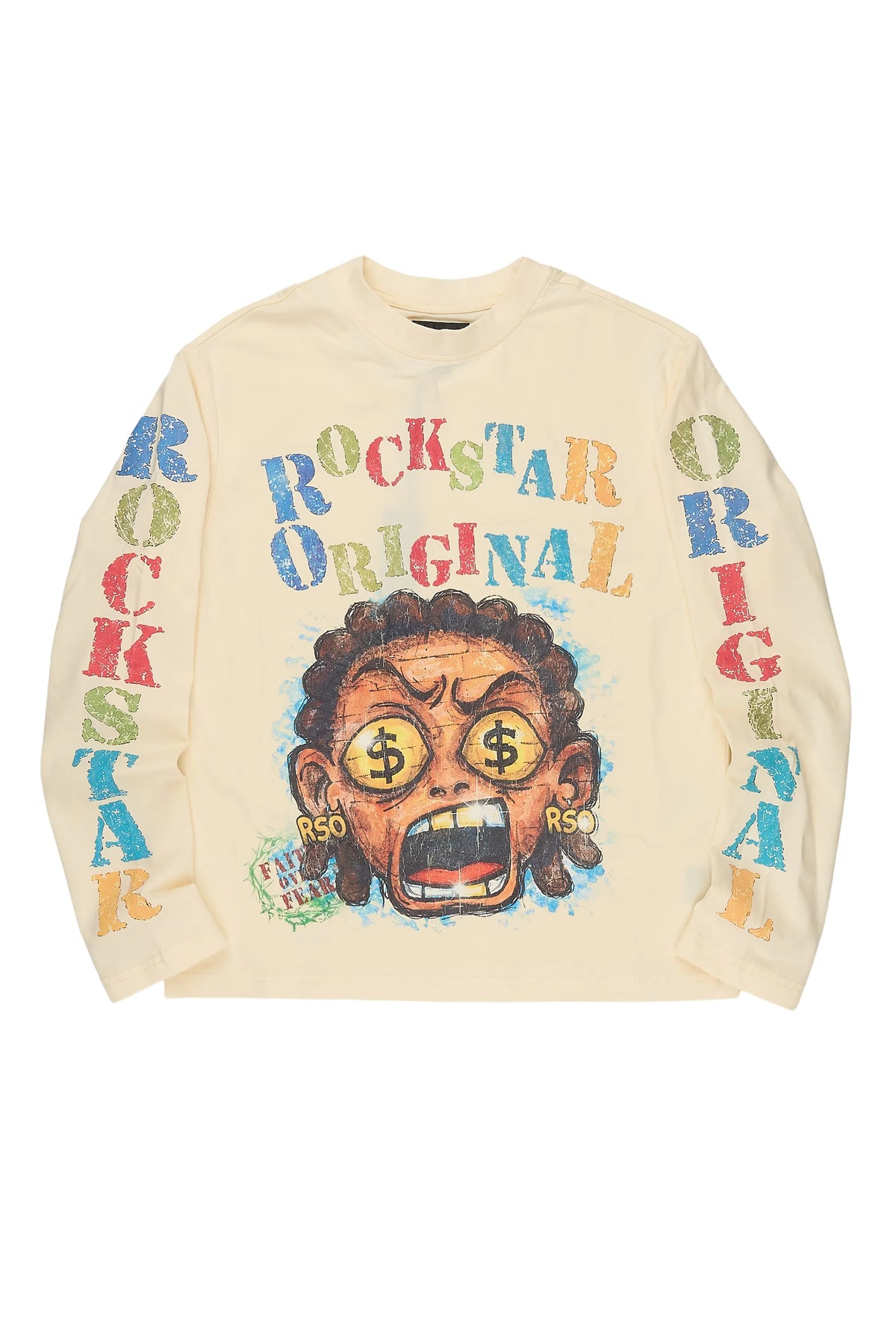Boys Jagger Cream Long Sleeve Graphic T-Shirt