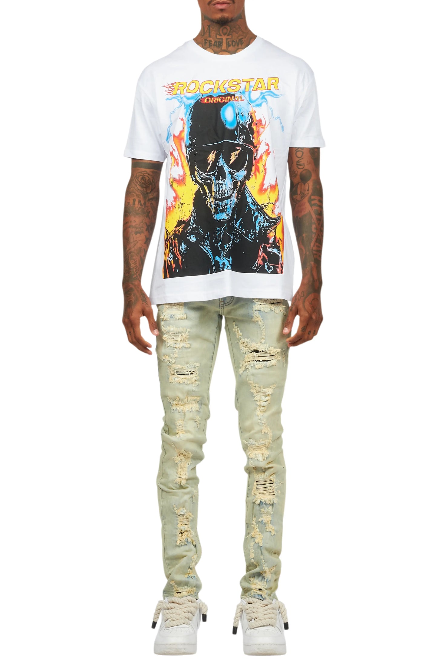 Balius White Oversized Graphic T-Shirt