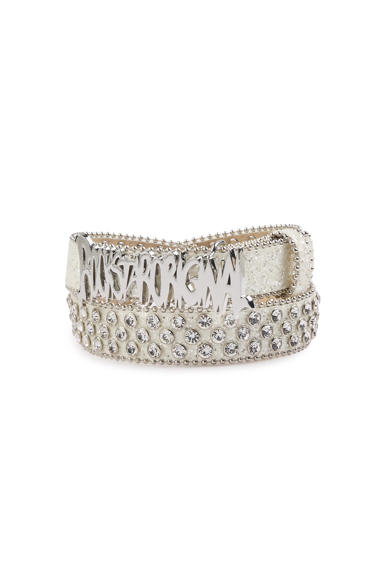 Sammy White/Silver Rhinestone Belt