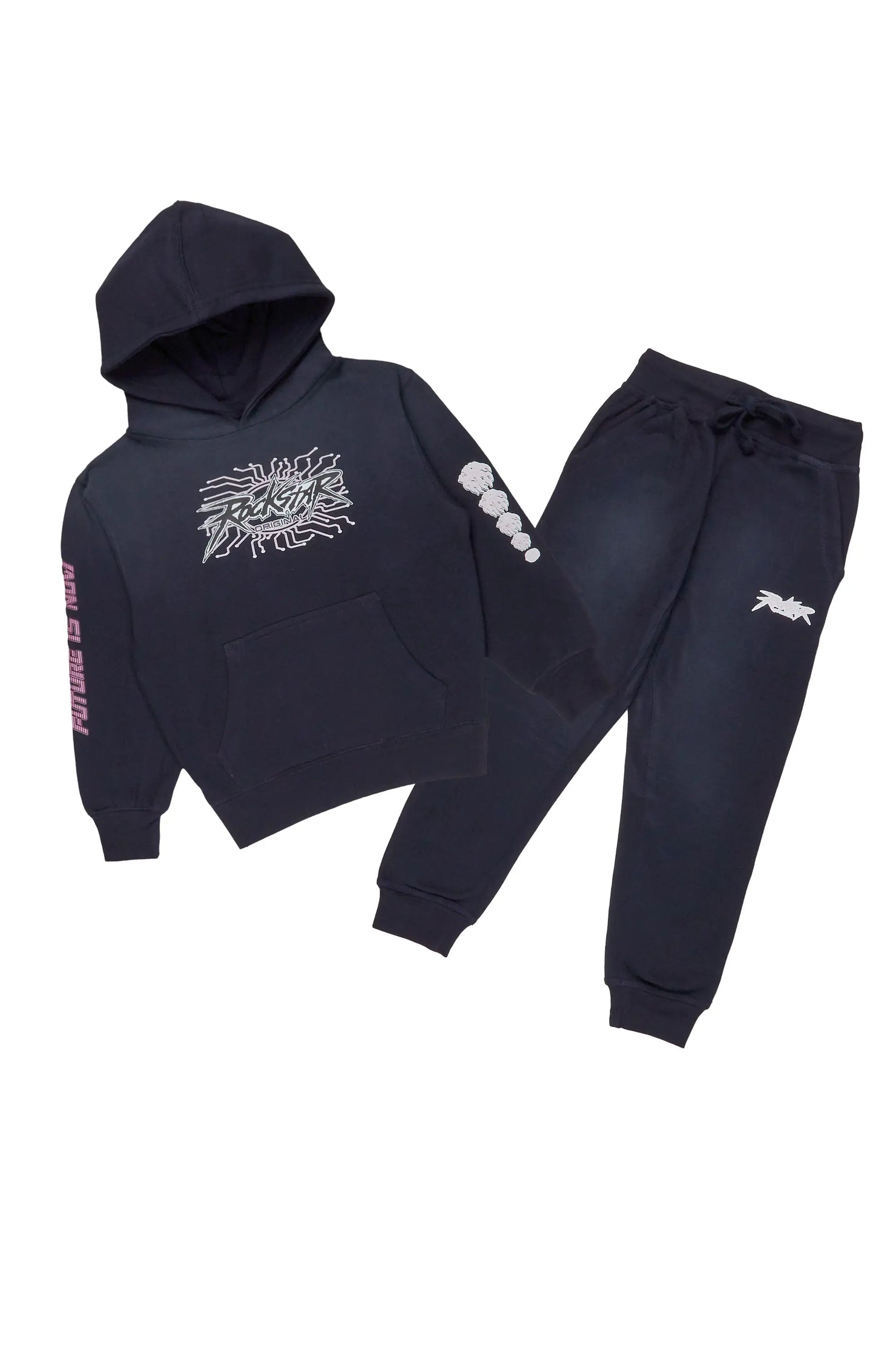 Boys Race Navy Hoodie Track Pant Set