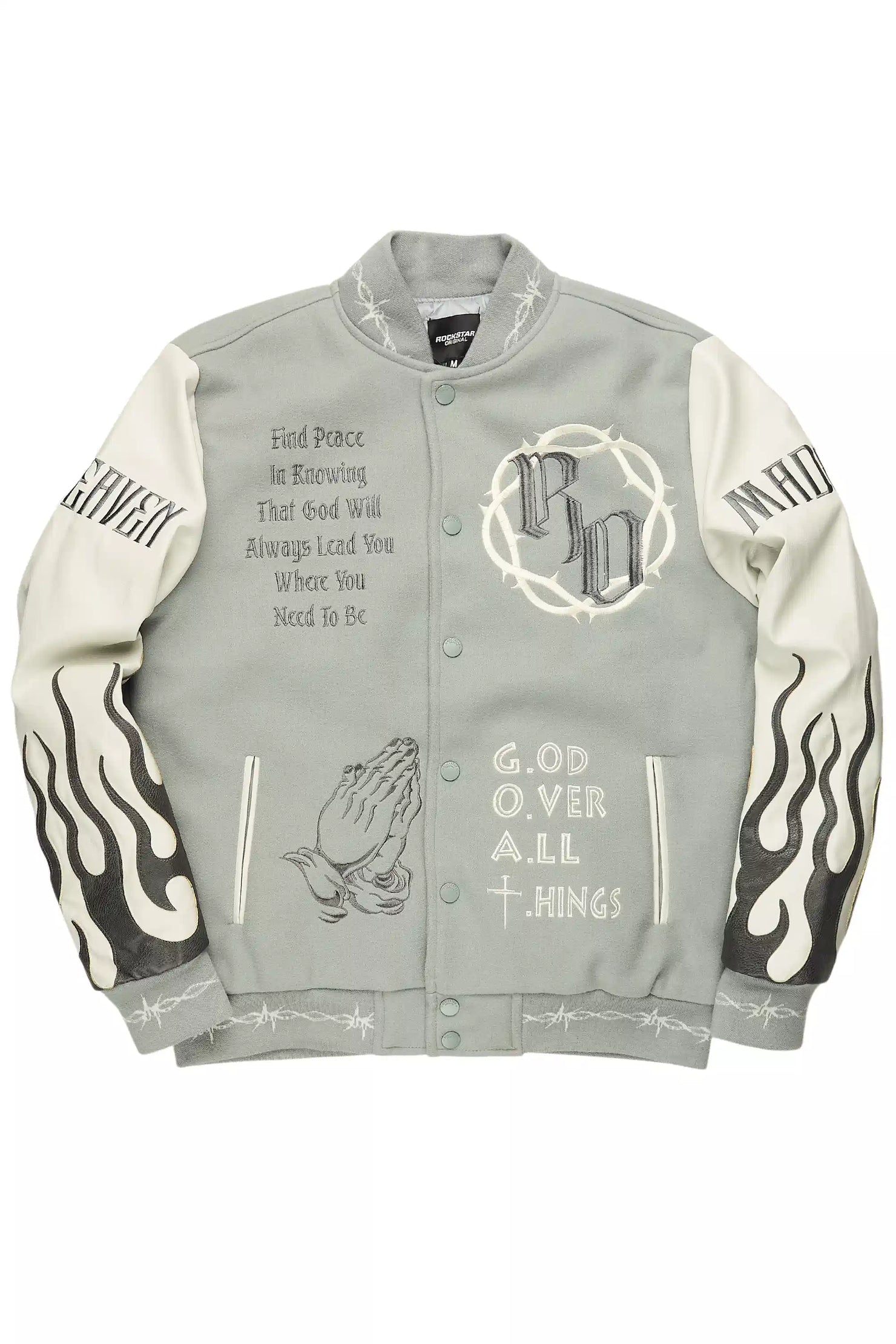 Caelus Grey Varsity Jacket