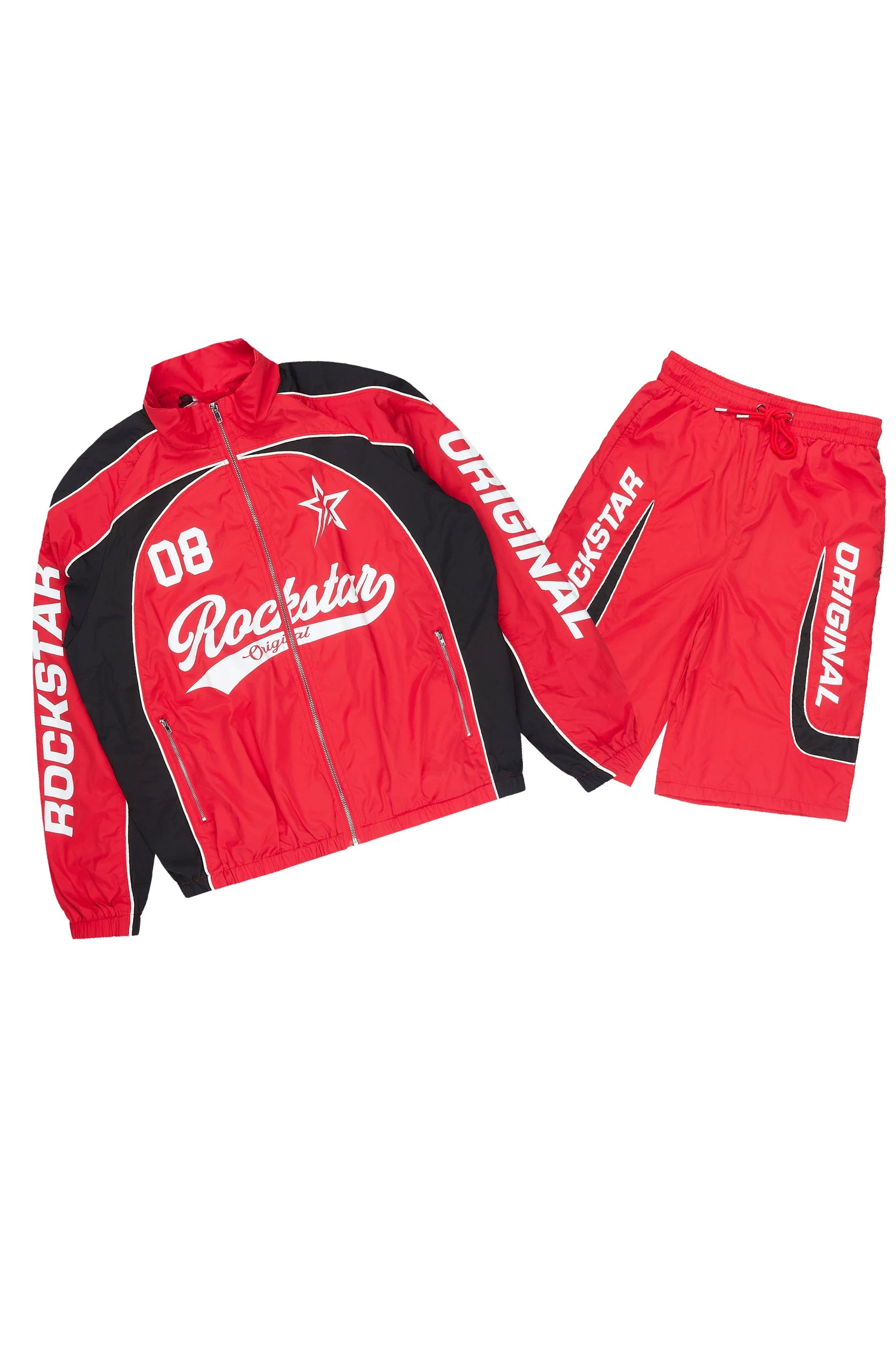 Winich Red Windbreaker Short Set