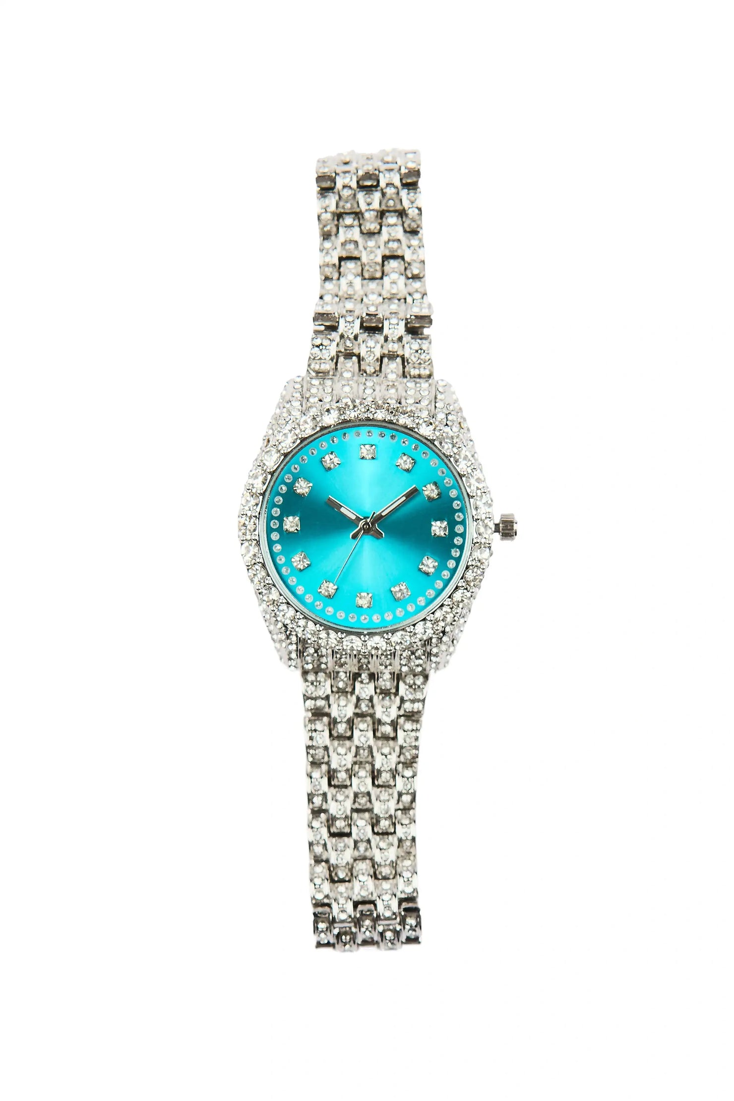 Ishani Silver/Blue Crystal Watch