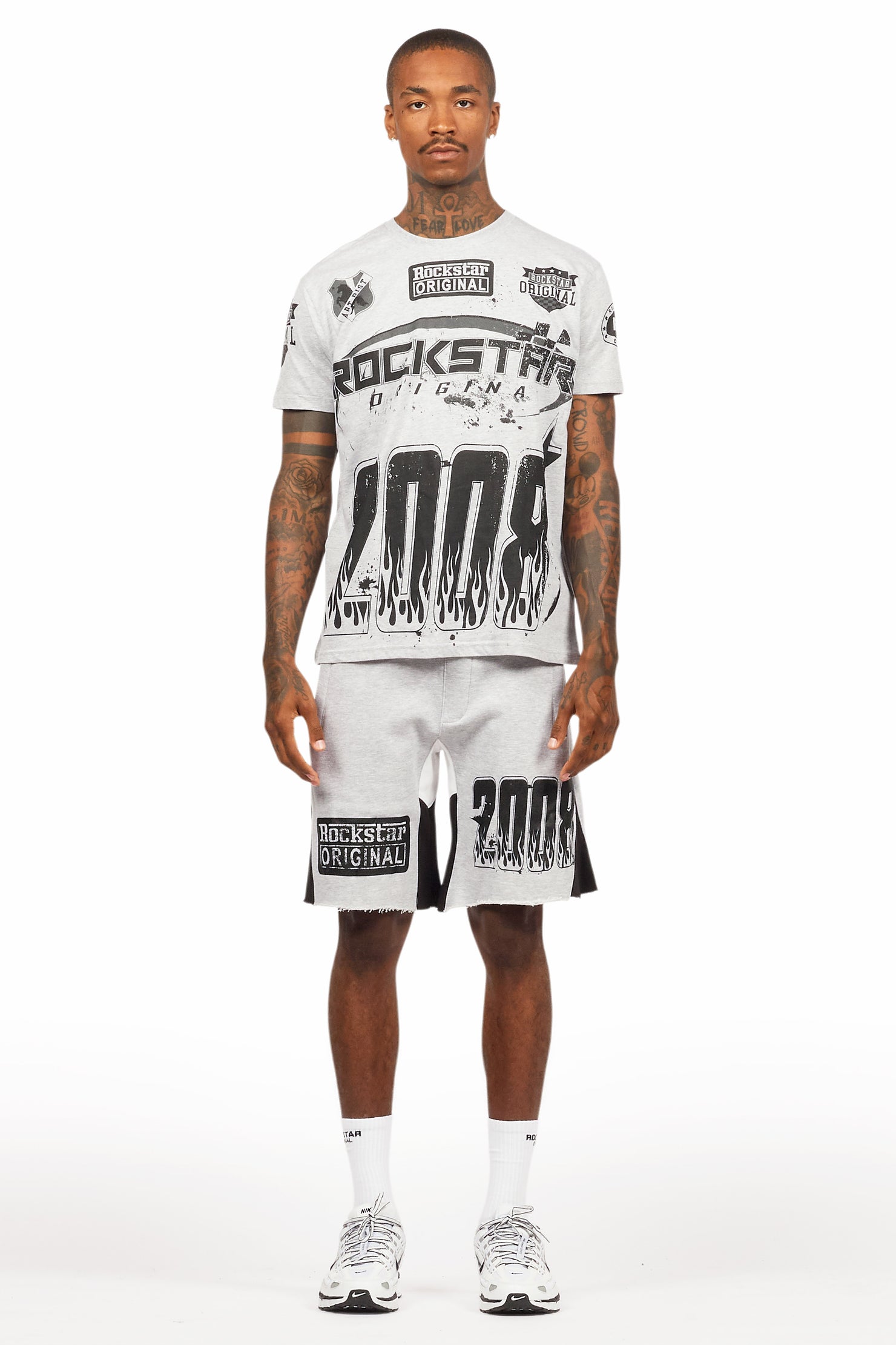 Amos Heather Grey T-Shirt/Short Set