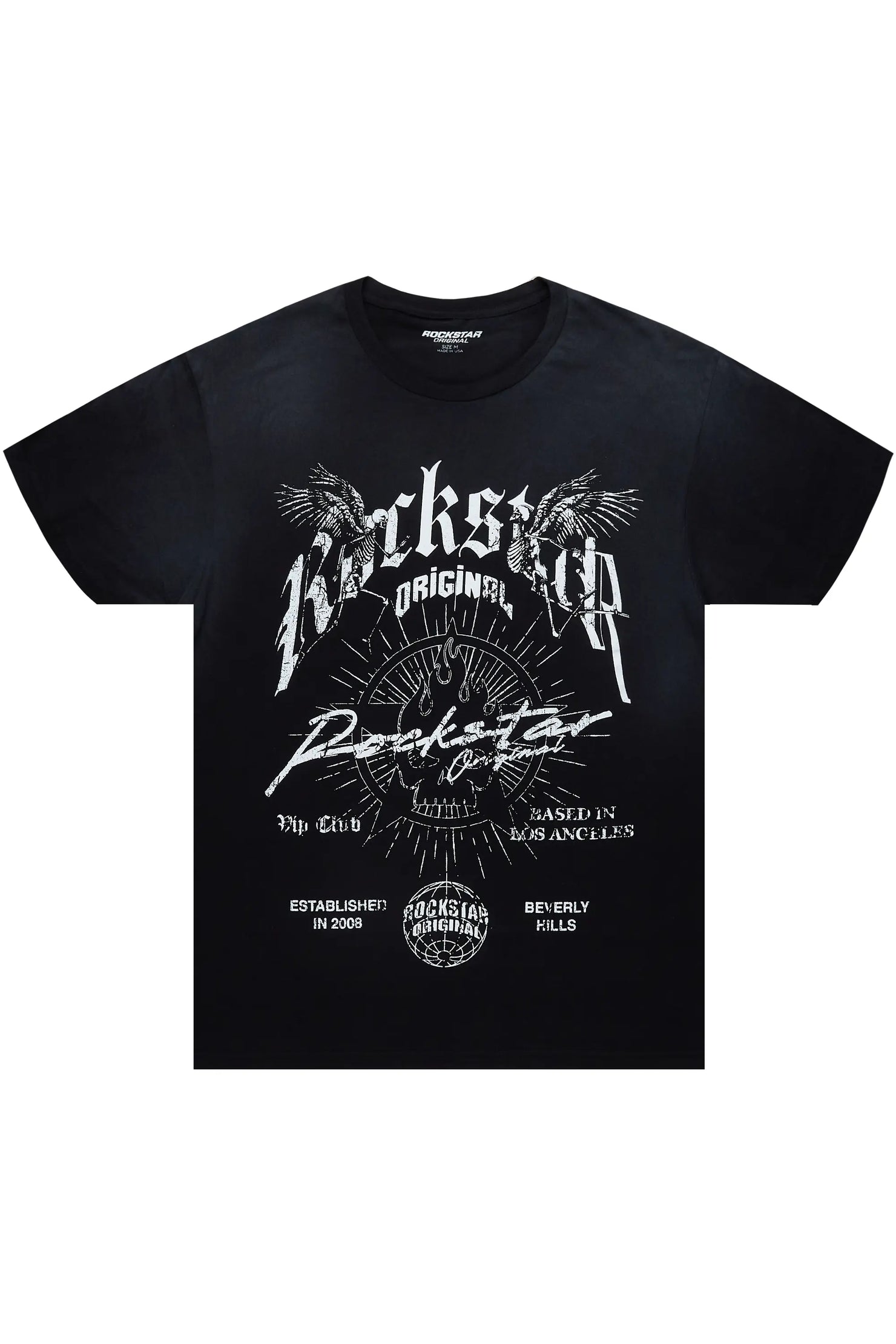 Labriana Black Graphic Short Sleeve Tee Shirt