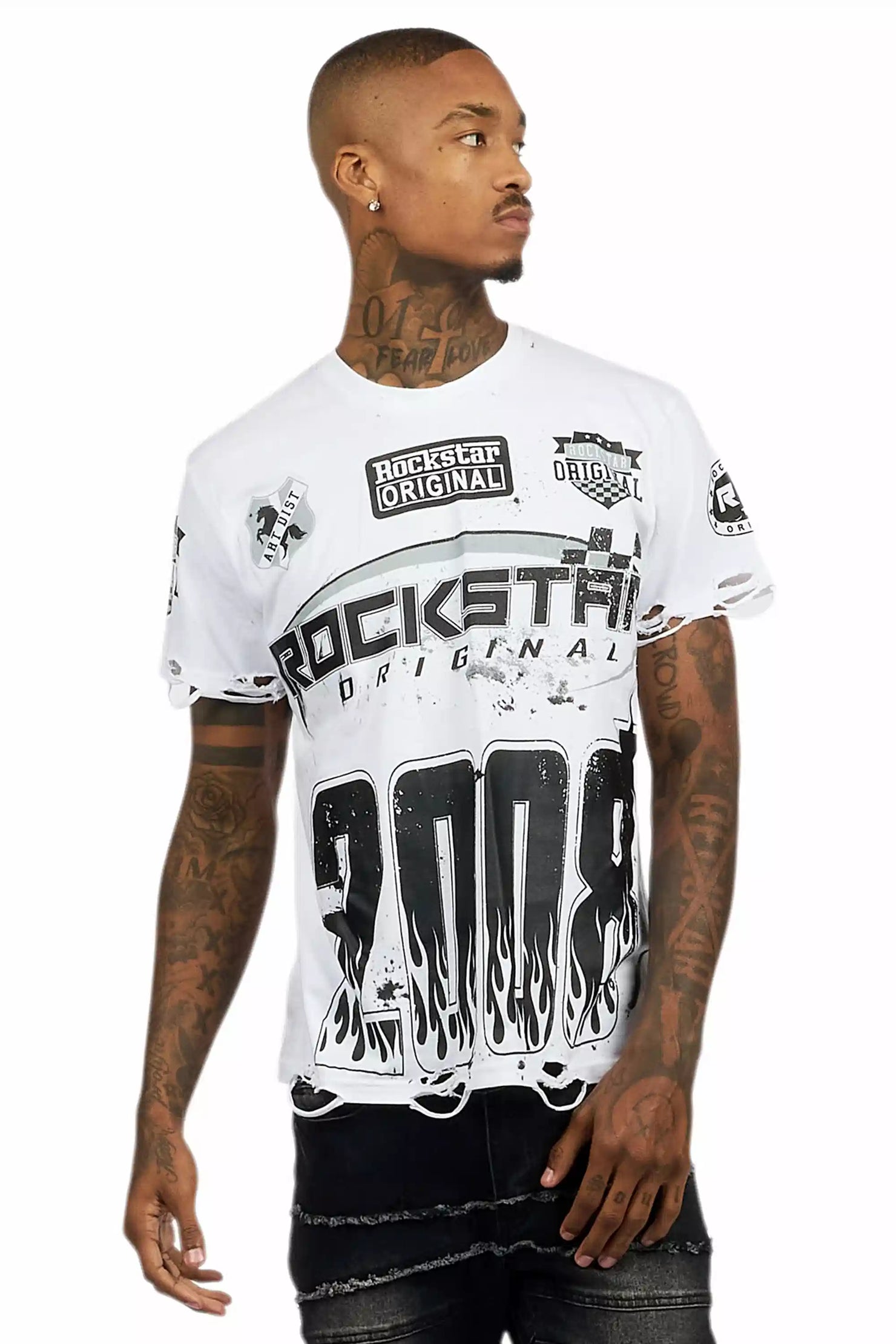 Amos White Graphic T-Shirt