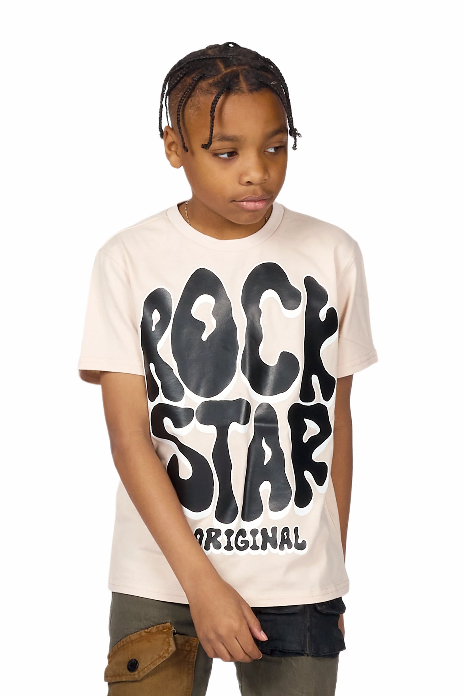 Boys Ward Beige T-Shirt/Patch Cargo Jean