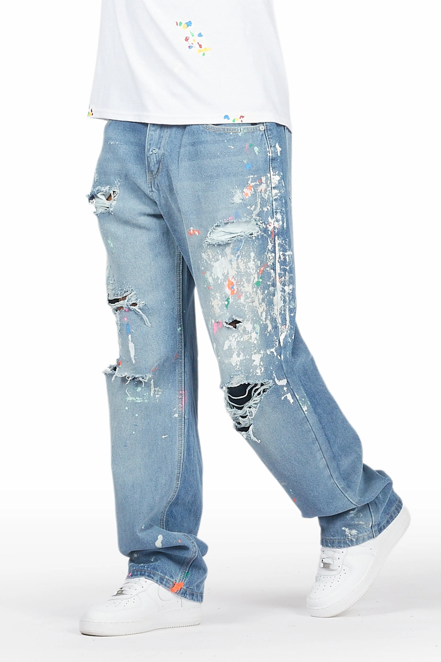 Zasha Indigo Painter Baggy Jean