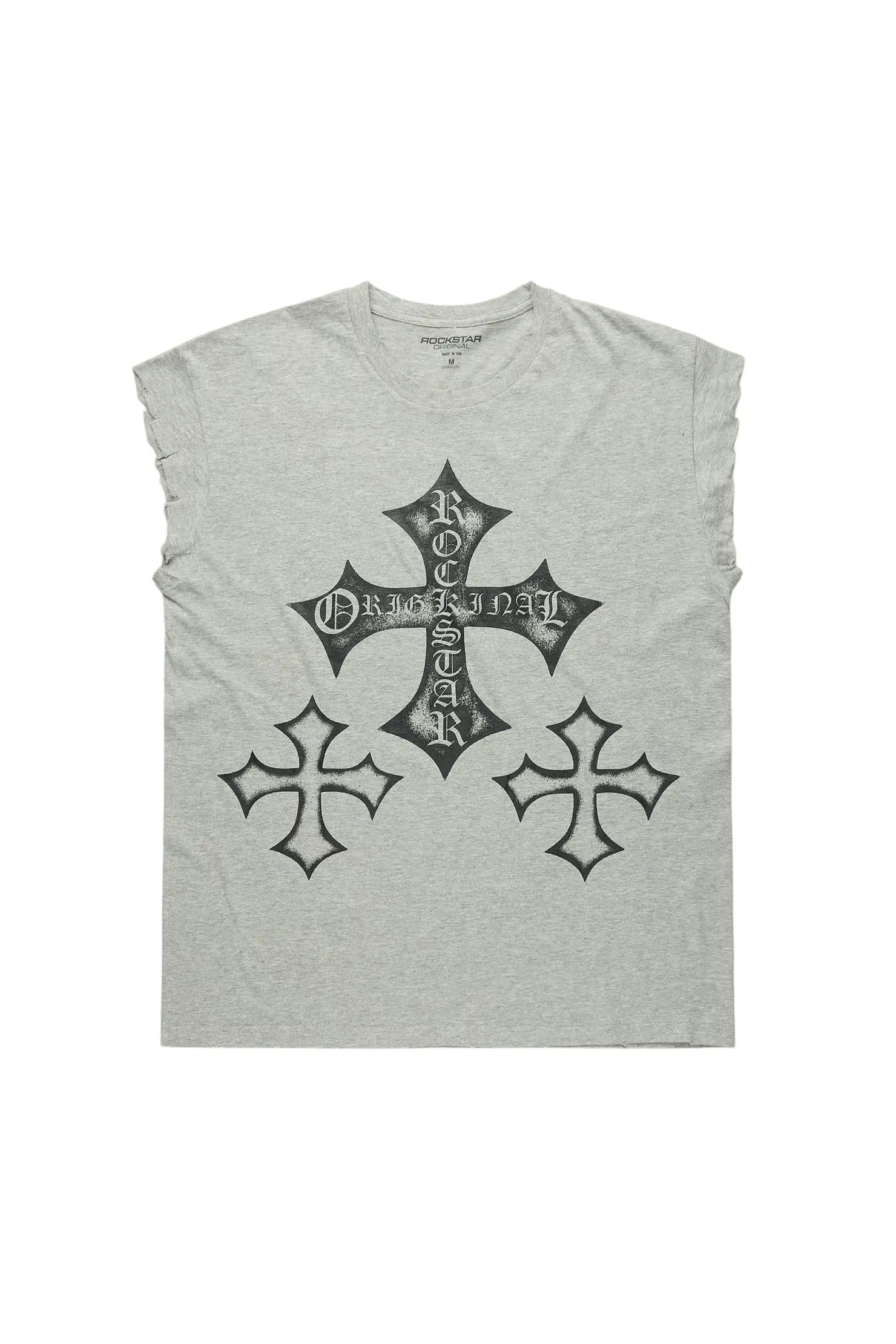 Marizon Heather Grey Cut off Tee