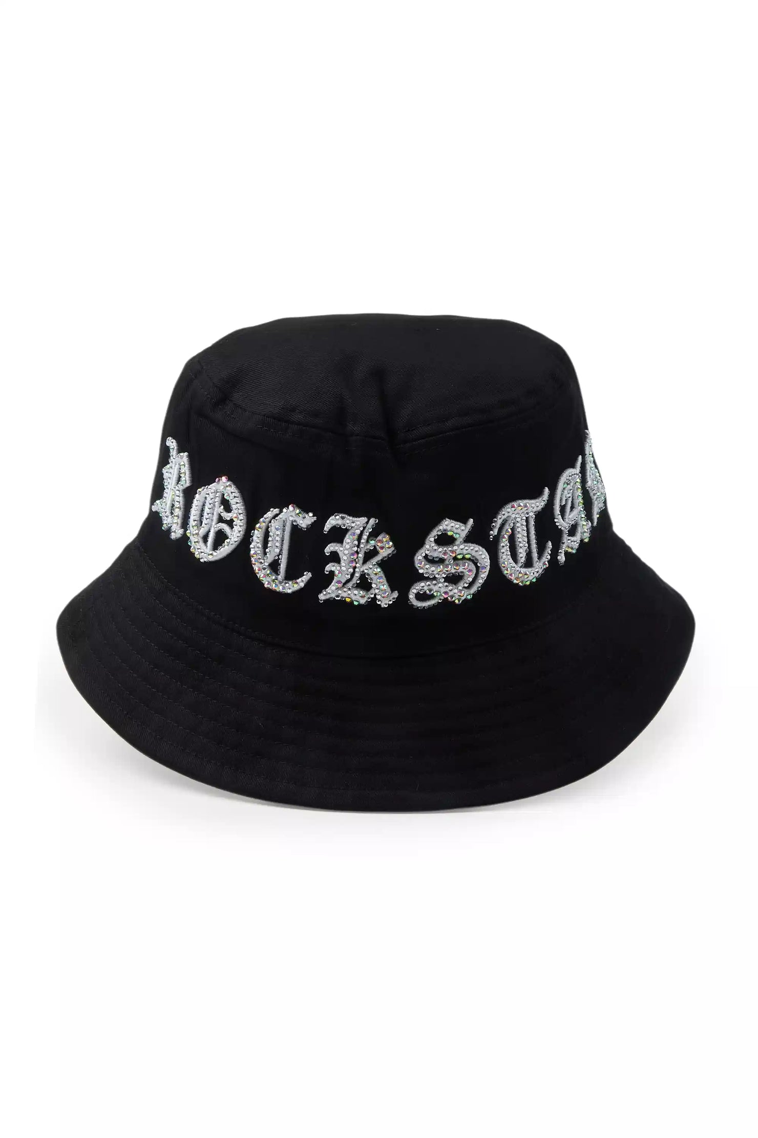 Charis Black Rhinestone Graphic Bucket Hat