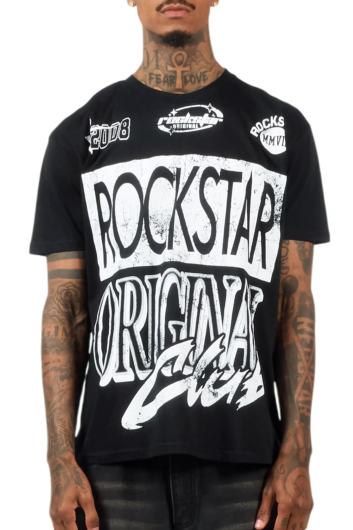 Rylok Black/White Oversized Graphic T-Shirt