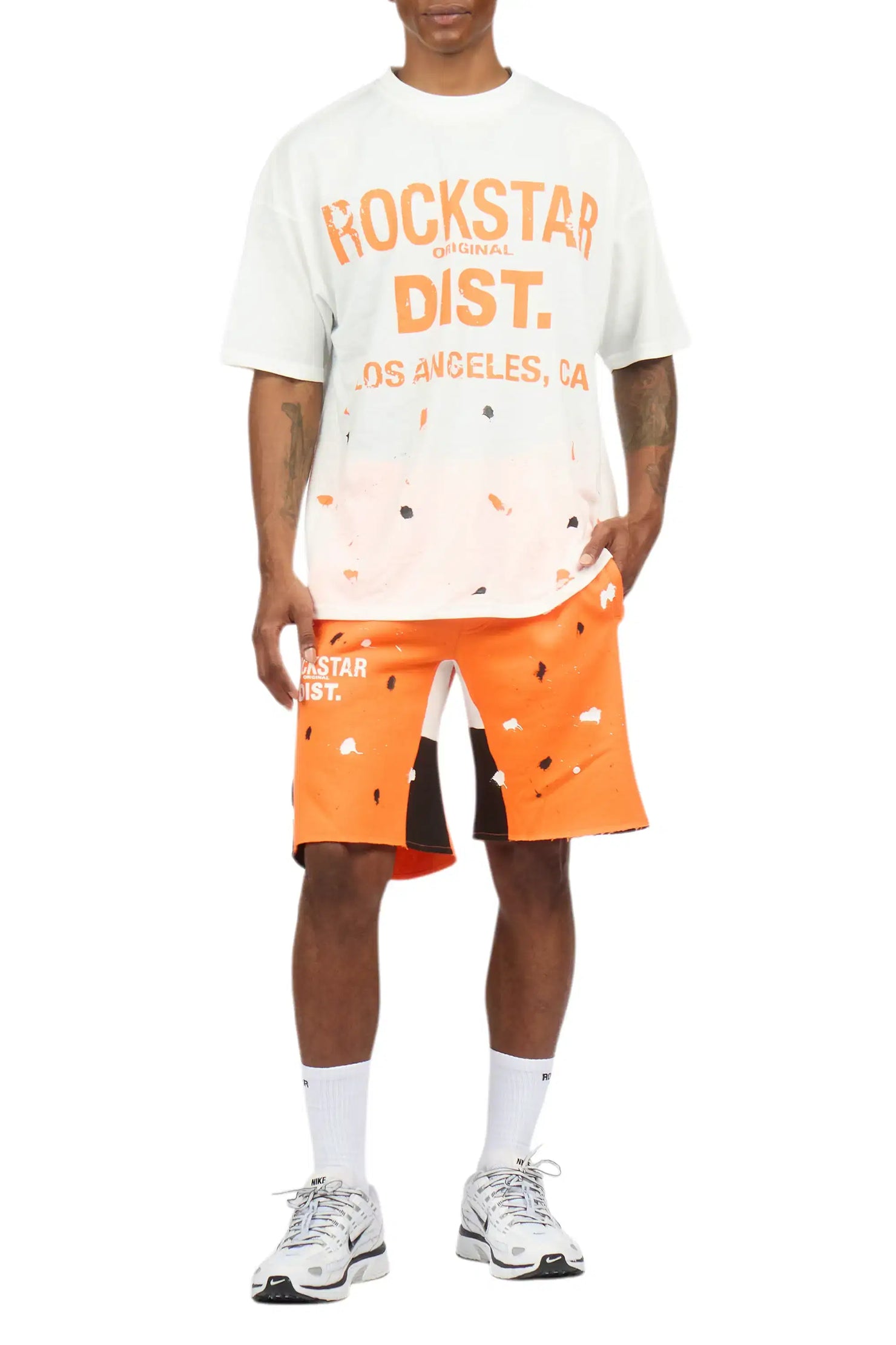 Scottie White/Orange Painter T-Shirt/Short Set