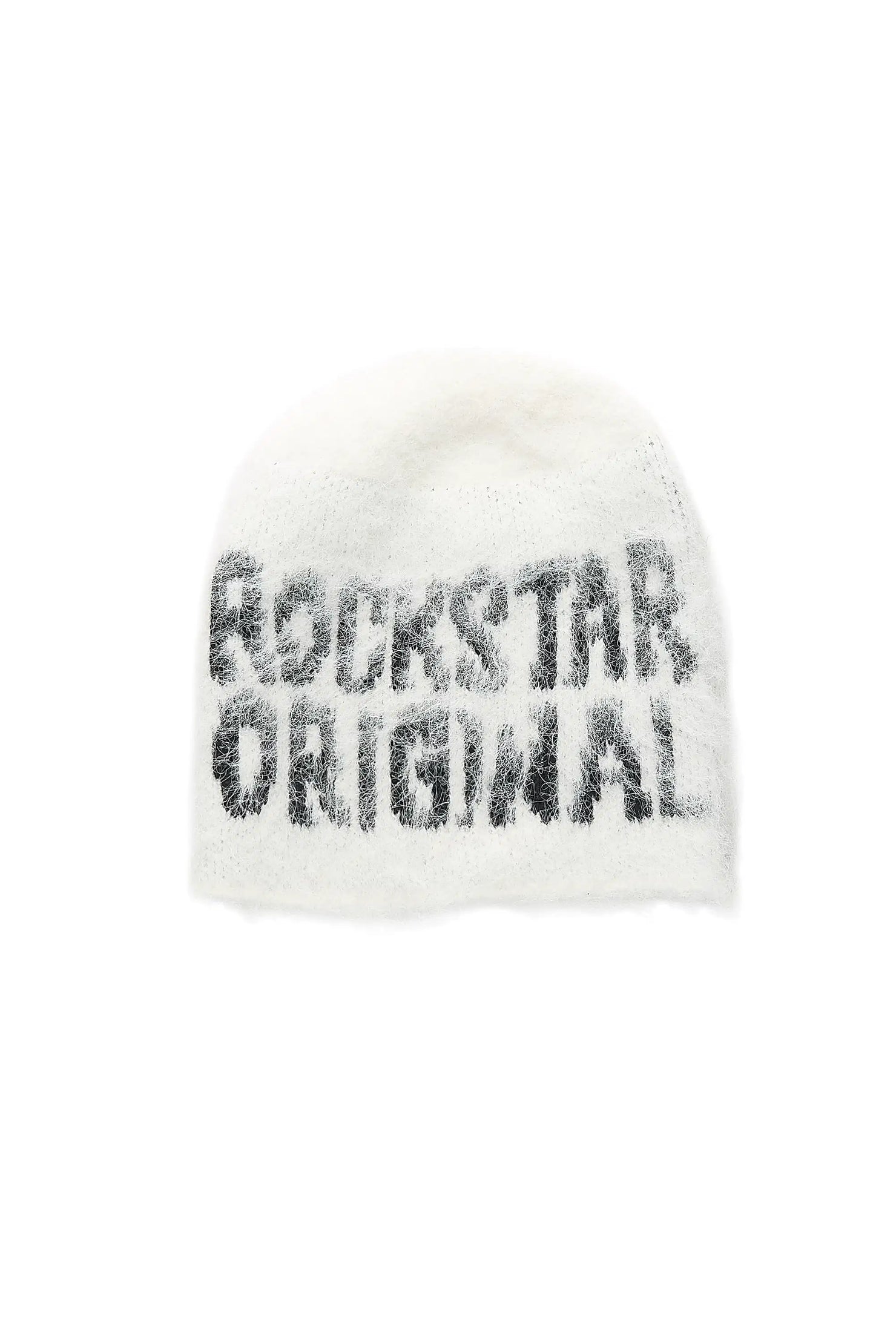 Toshio White Knitted Mohair Beanie