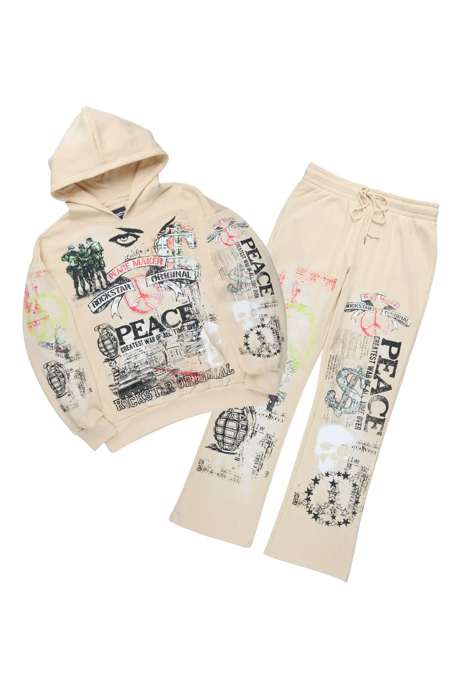 Seiko Beige Hoodie Baggy Track Set