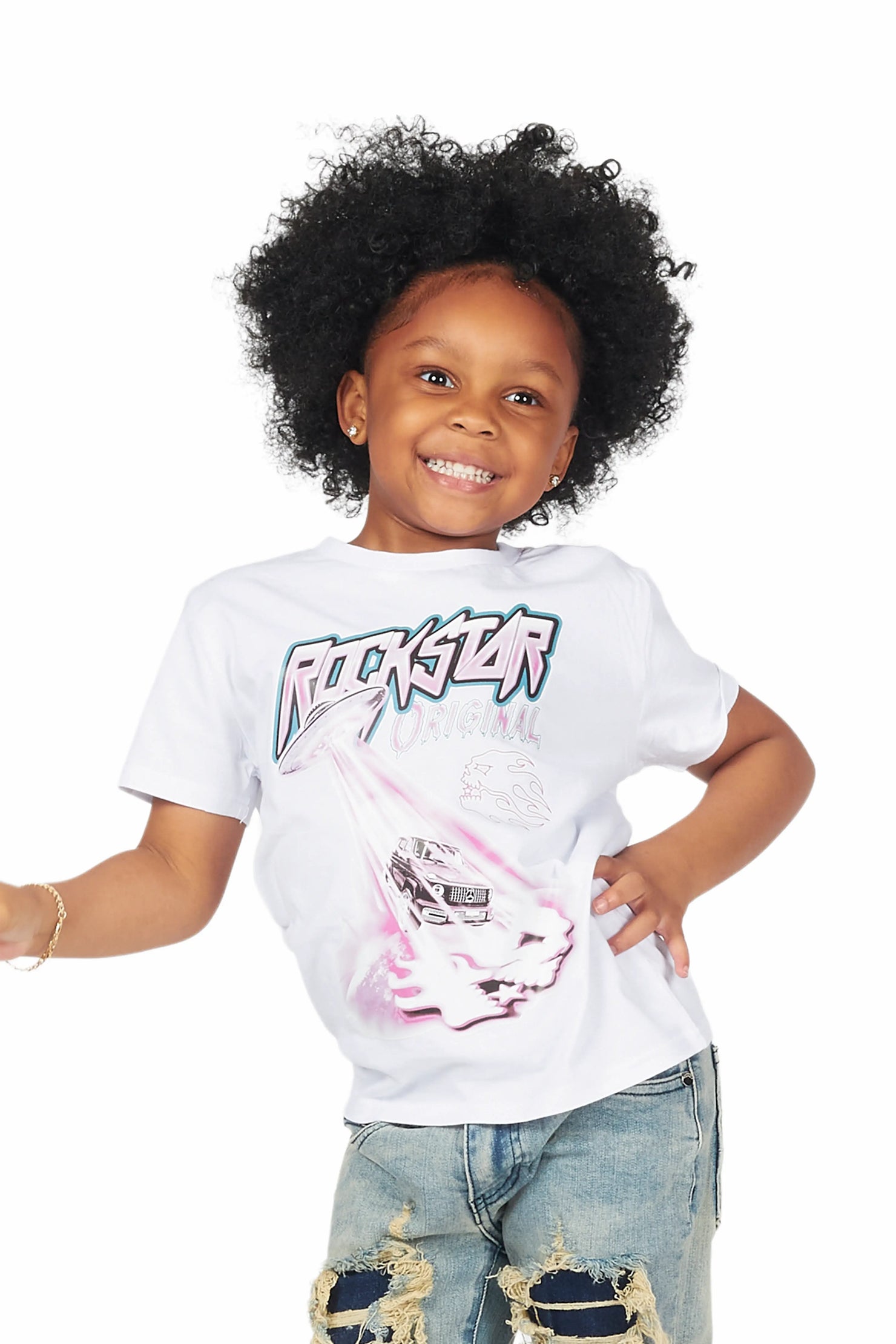 Girls Manaia White Graphic T-Shirt