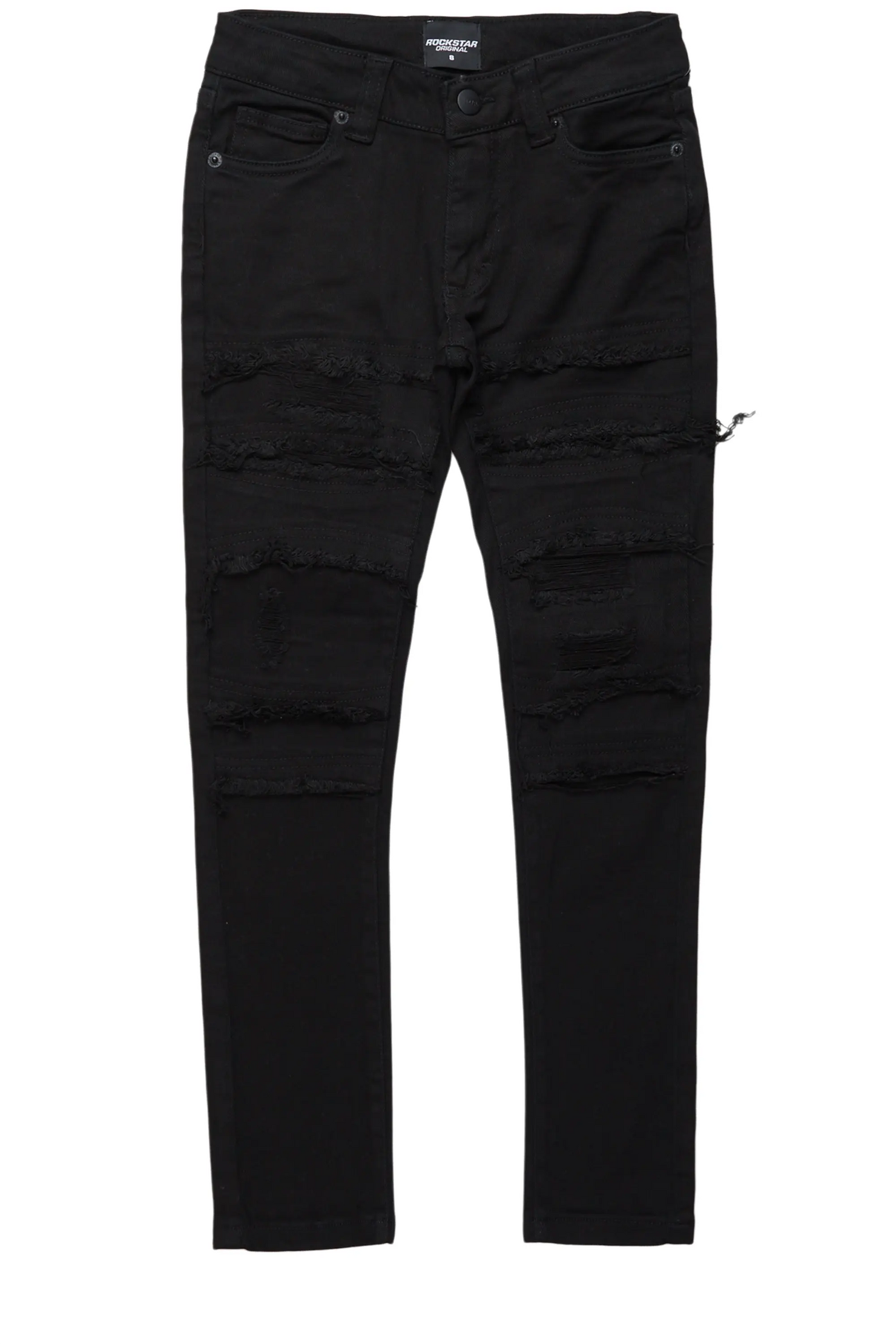 Boys Bolko Jet Black Frayed Slim Fit Jean
