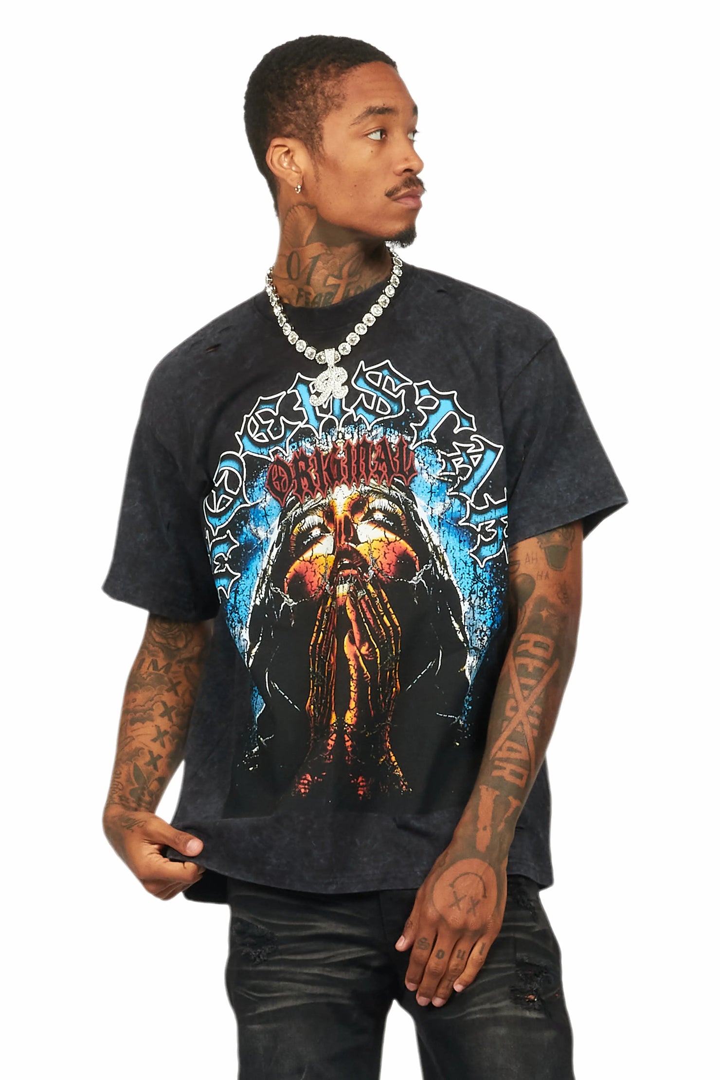 Dallan Vintage Black Oversized Graphic T-Shirt