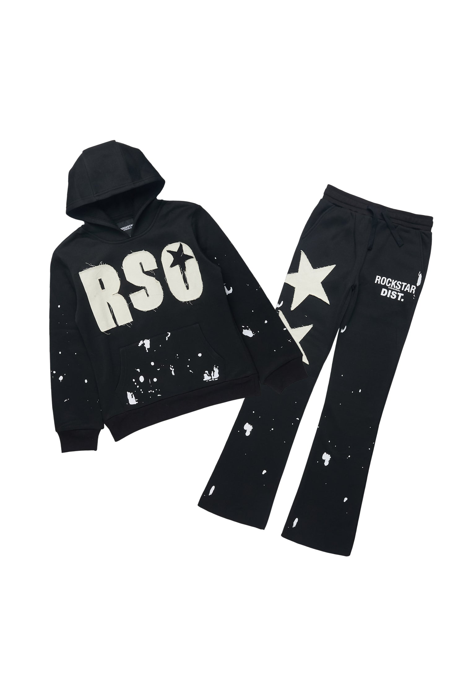 Girls Kymesha Black Stacked Track Set