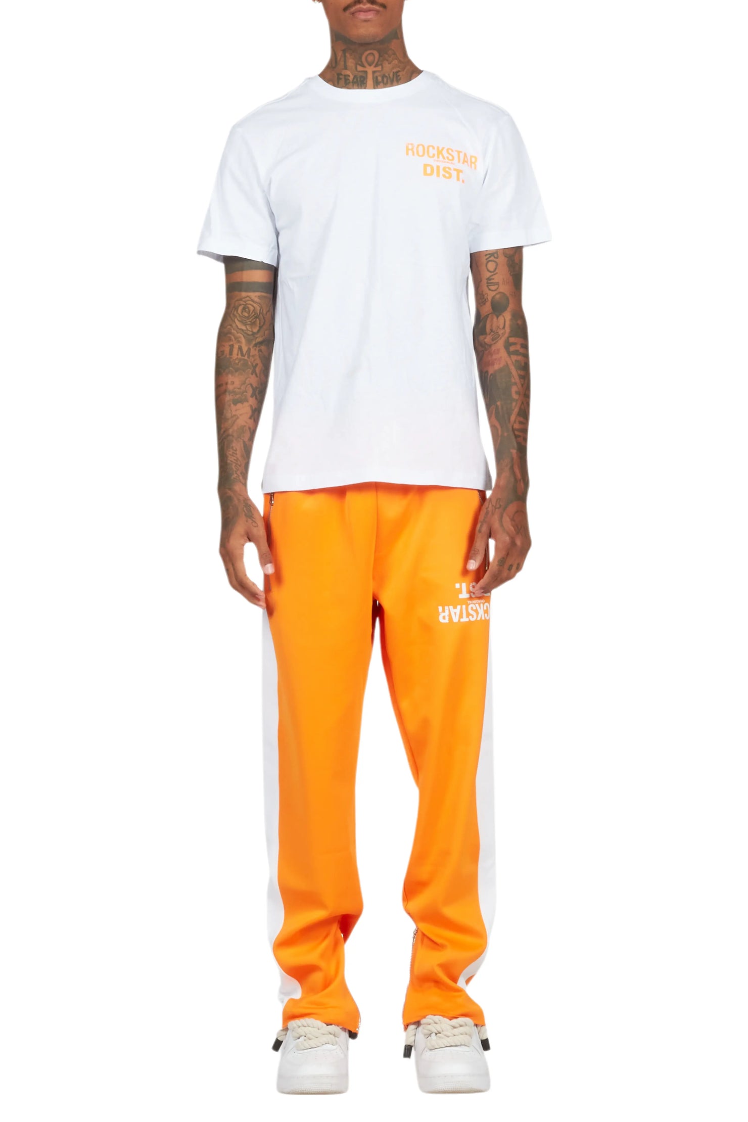Bard White/Orange T-Shirt/Slim Fit Track Set