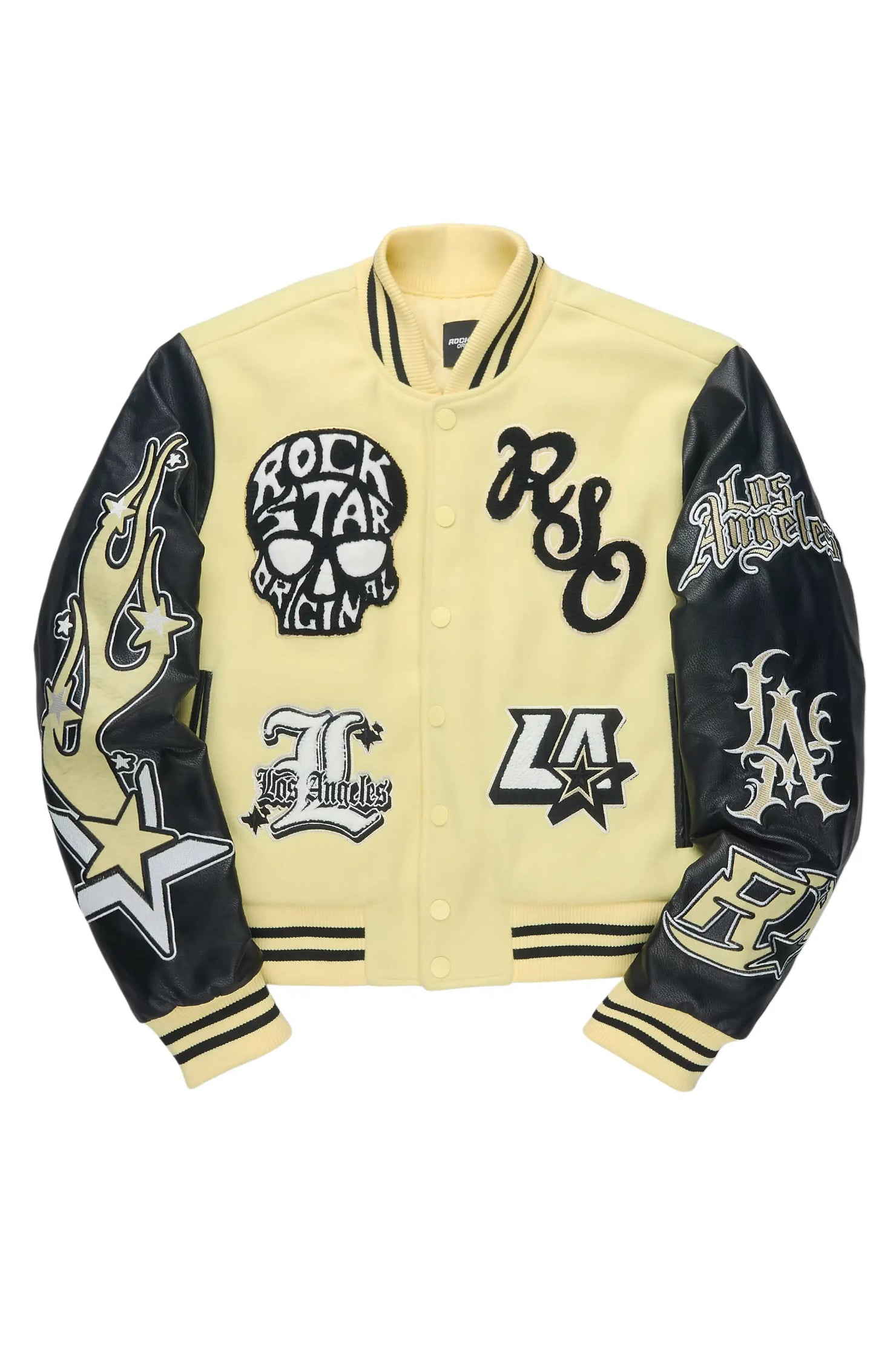 Jermika Black/Yellow Oversized Varsity Jacket