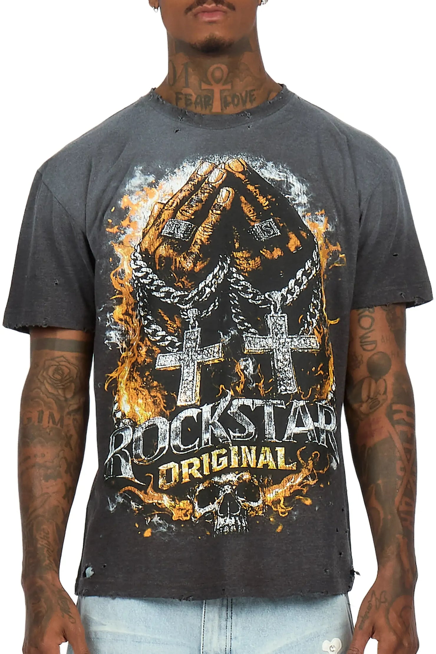 Rhon Charcoal Oversized Graphic T-Shirt