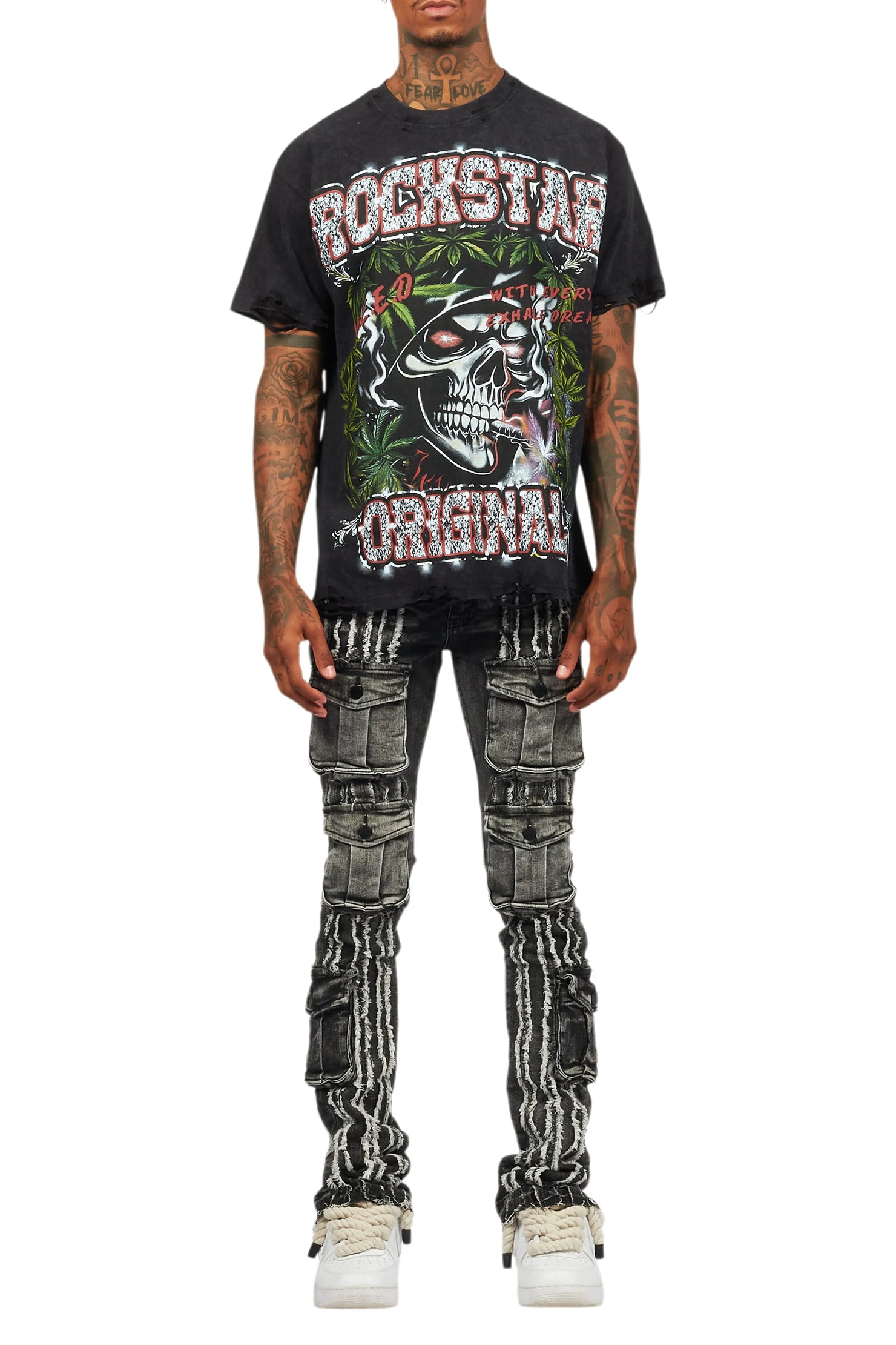 Hyzon Black Oversized Graphic T-Shirt